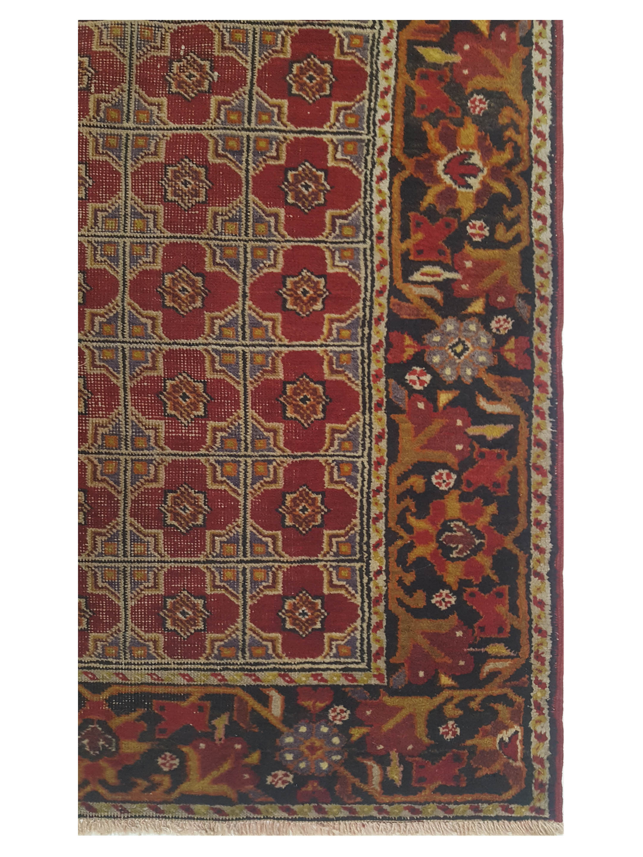 Kurdish Hand Knotted Red 3x10 - Image 3 of 5
