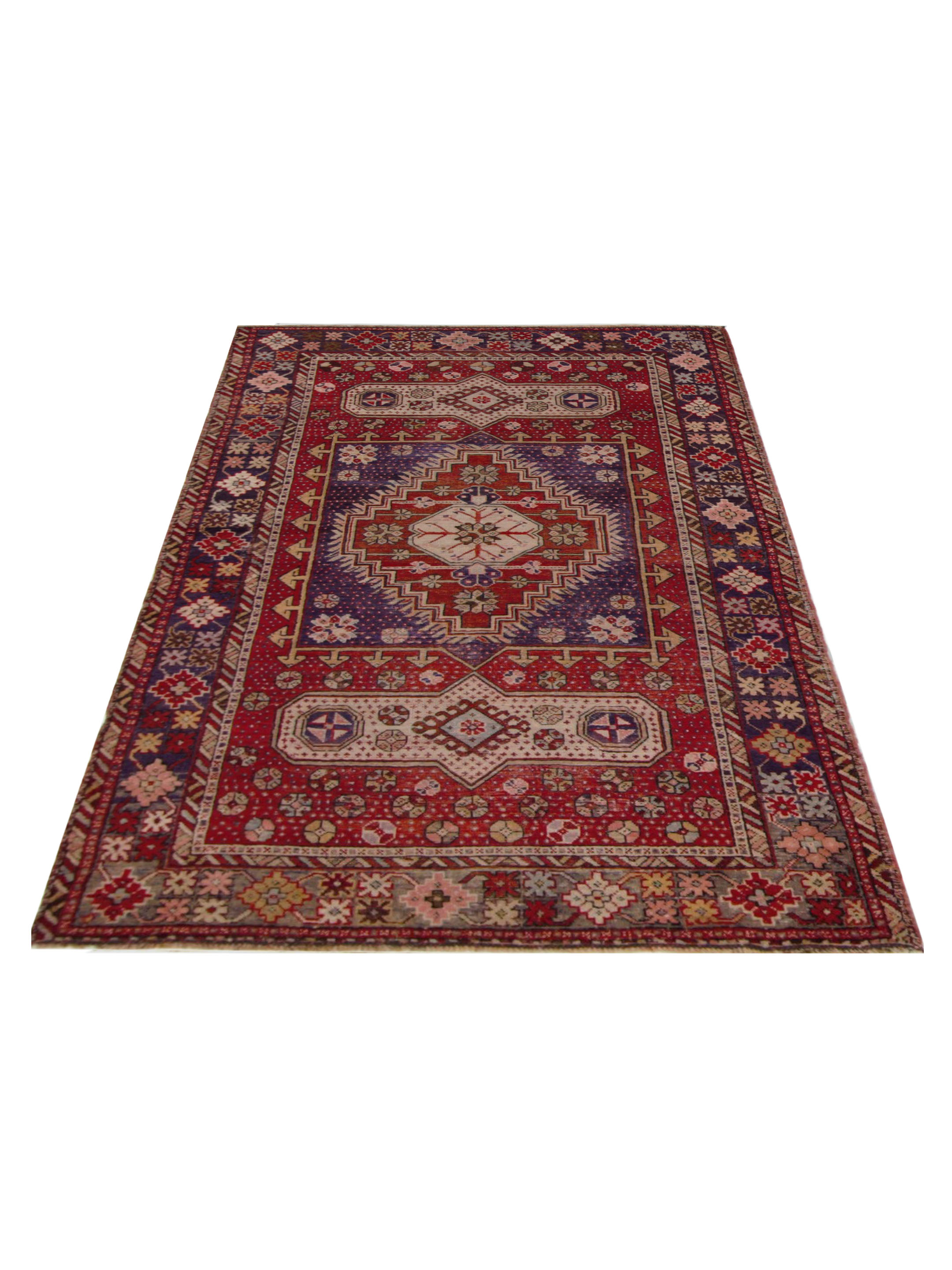 Kurdish Hand Knotted Red 4x7 - Image 2 of 5