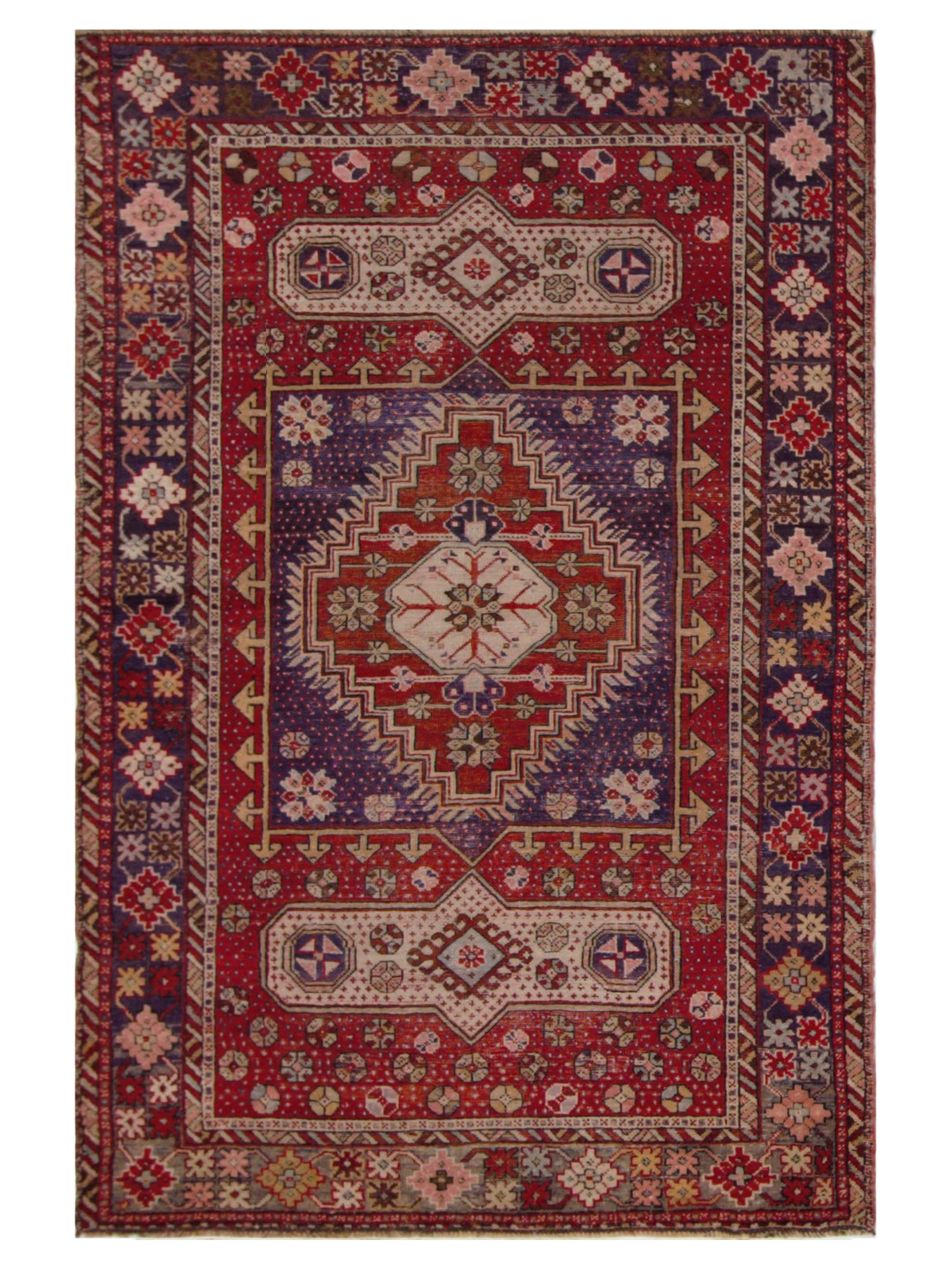 Kurdish Hand Knotted Red 4x7