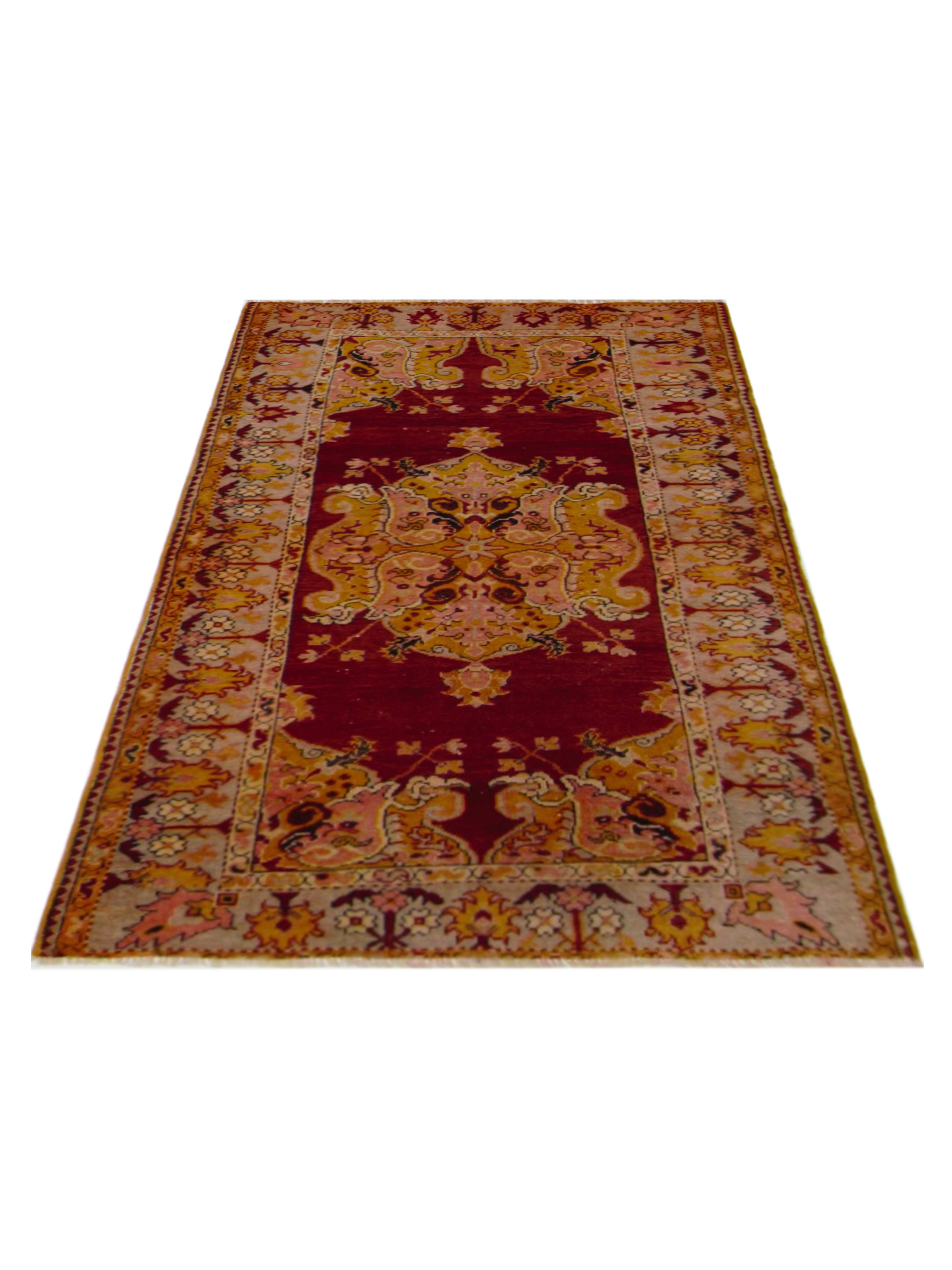 Kurdish Hand Knotted Orange 3x6 - Image 2 of 5