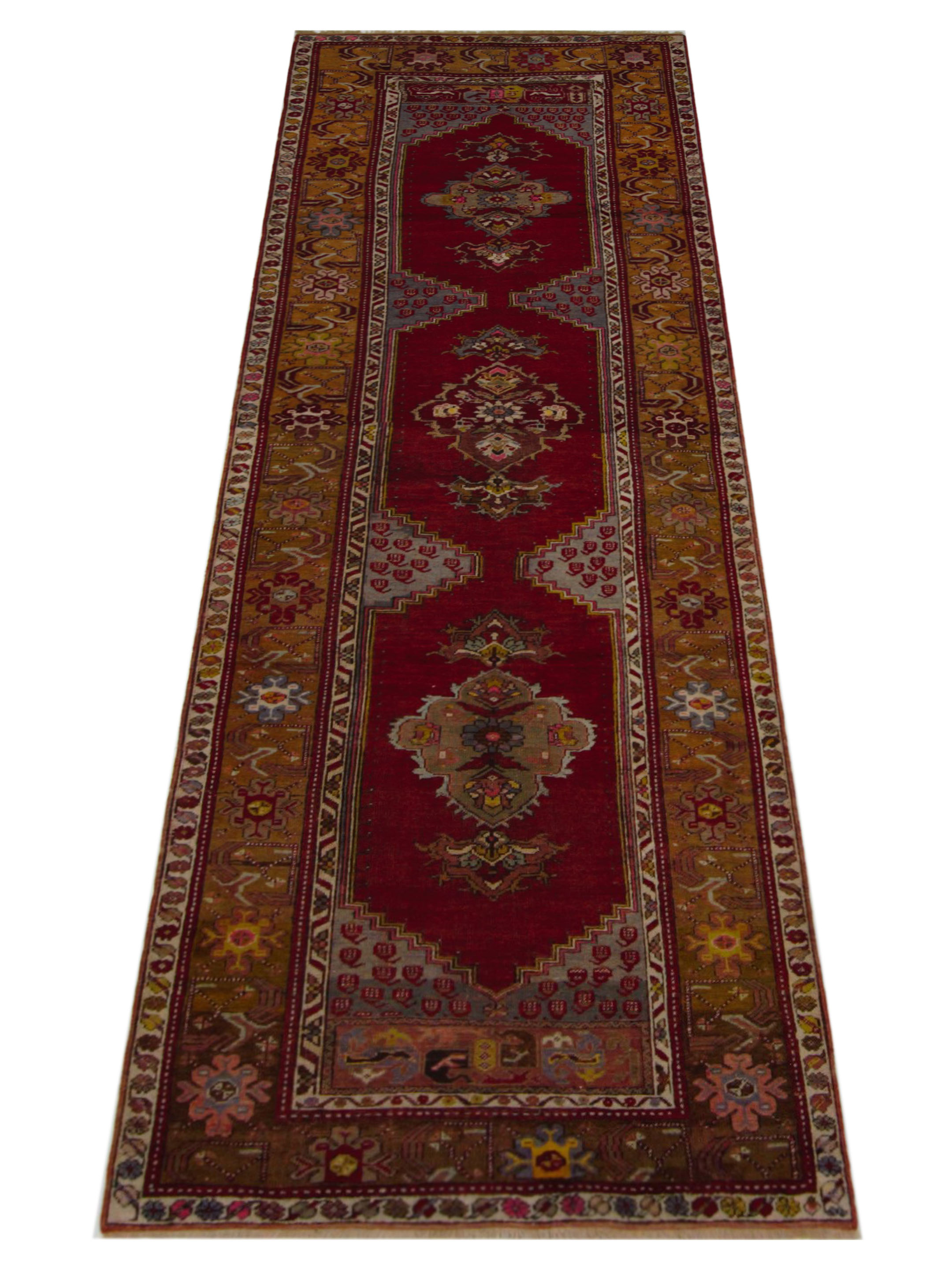 Kurdish Hand Knotted Red 3x11 - Image 2 of 5
