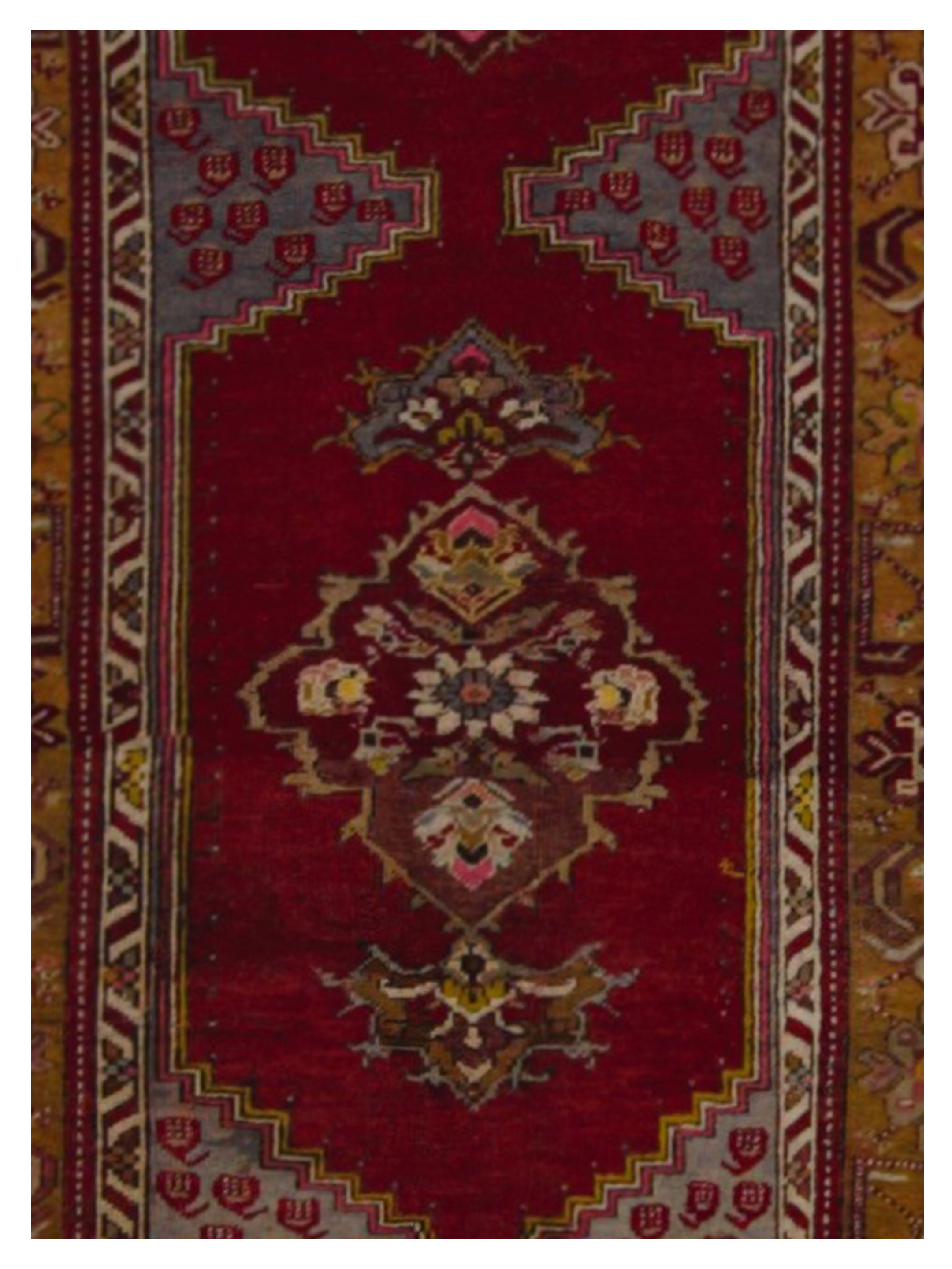 Kurdish Hand Knotted Red 3x11 - Image 4 of 5