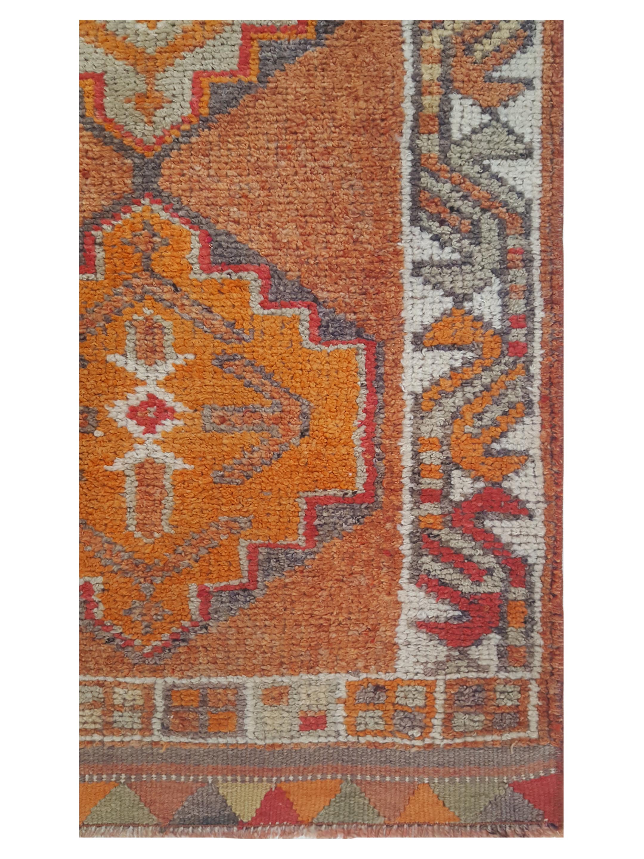 Kurdish Hand Knotted Orange 3x11 - Image 3 of 5