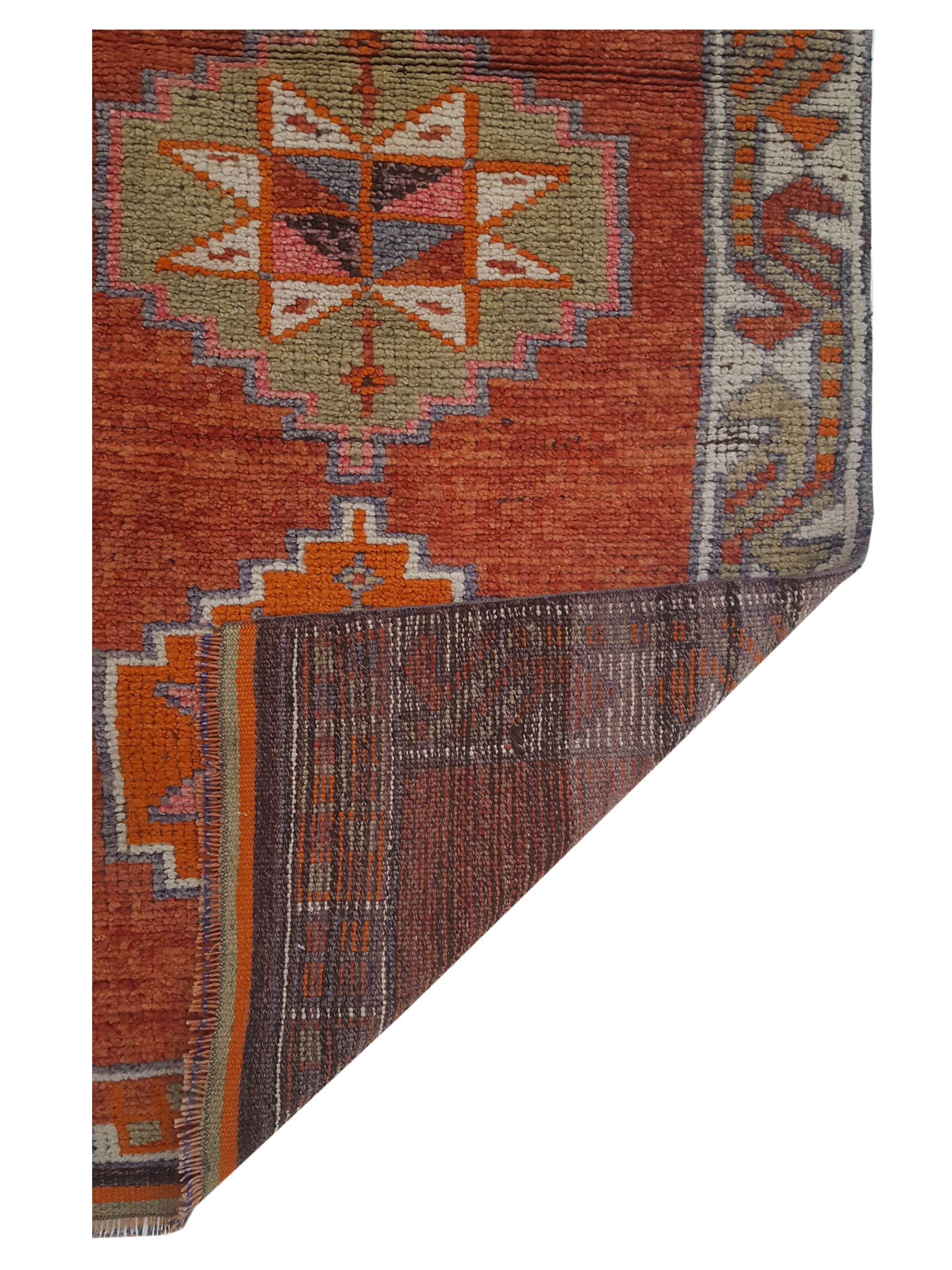 Kurdish Hand Knotted Orange 3x11 - Image 5 of 5