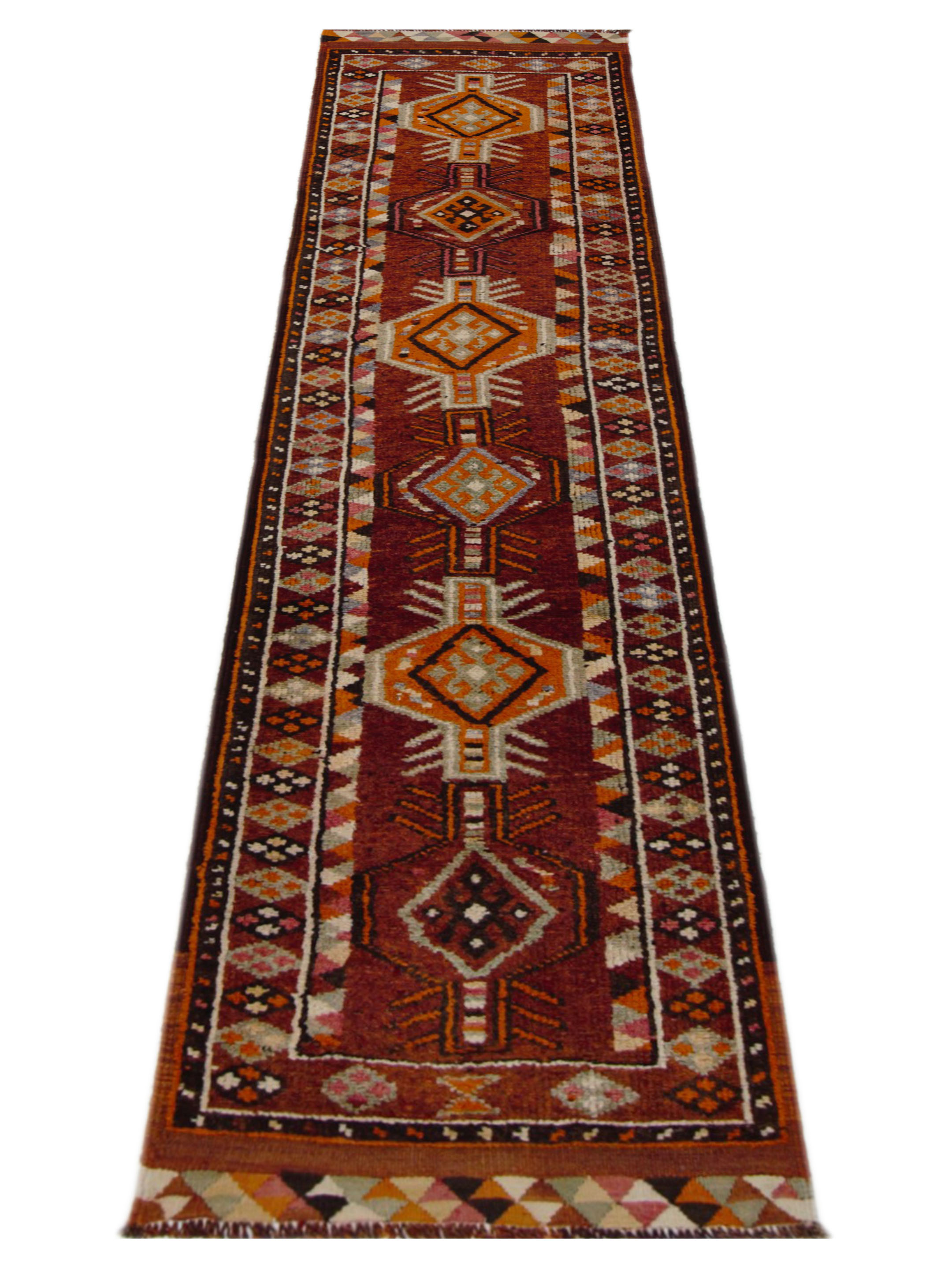 Kurdish Hand Knotted Rust 3x12 - Image 2 of 5