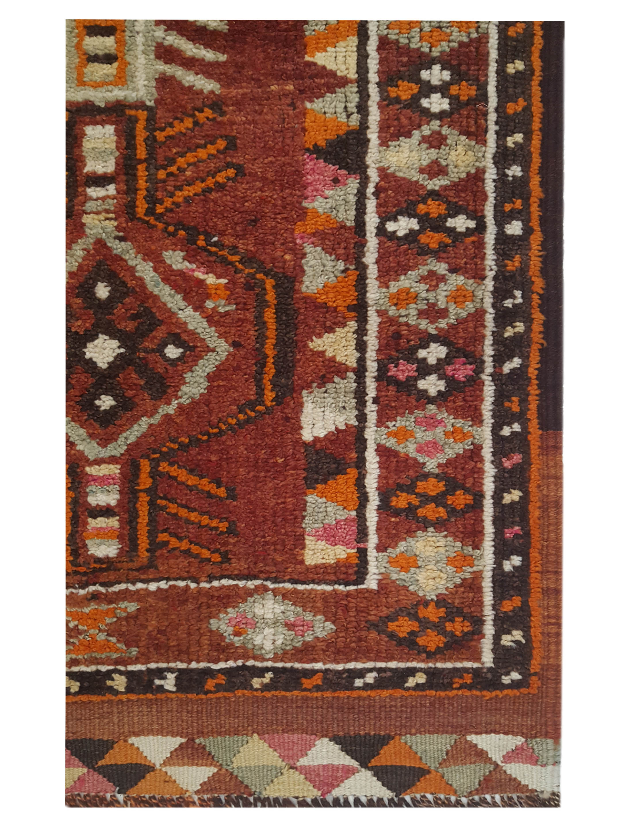 Kurdish Hand Knotted Rust 3x12 - Image 3 of 5