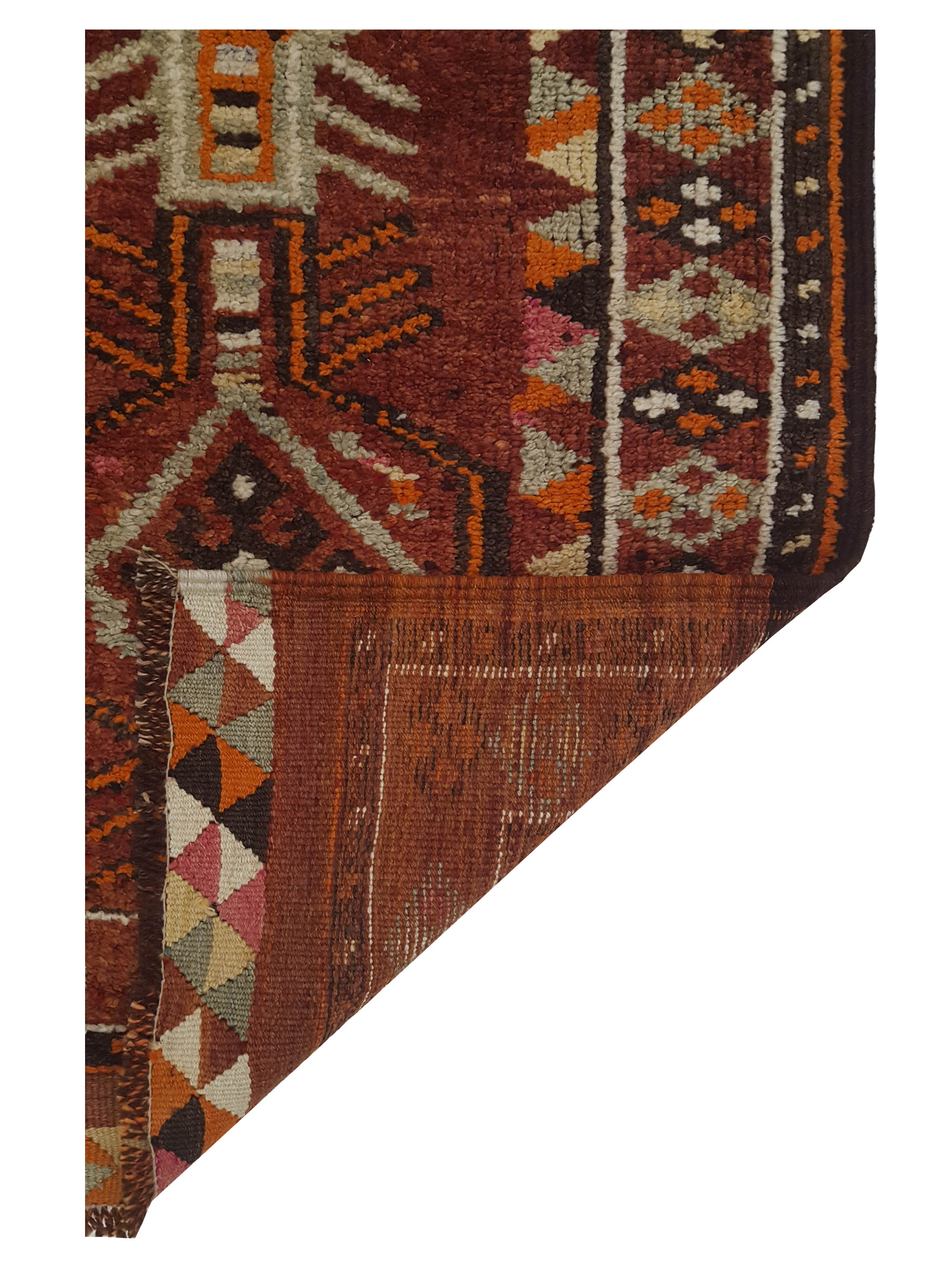 Kurdish Hand Knotted Rust 3x12 - Image 5 of 5
