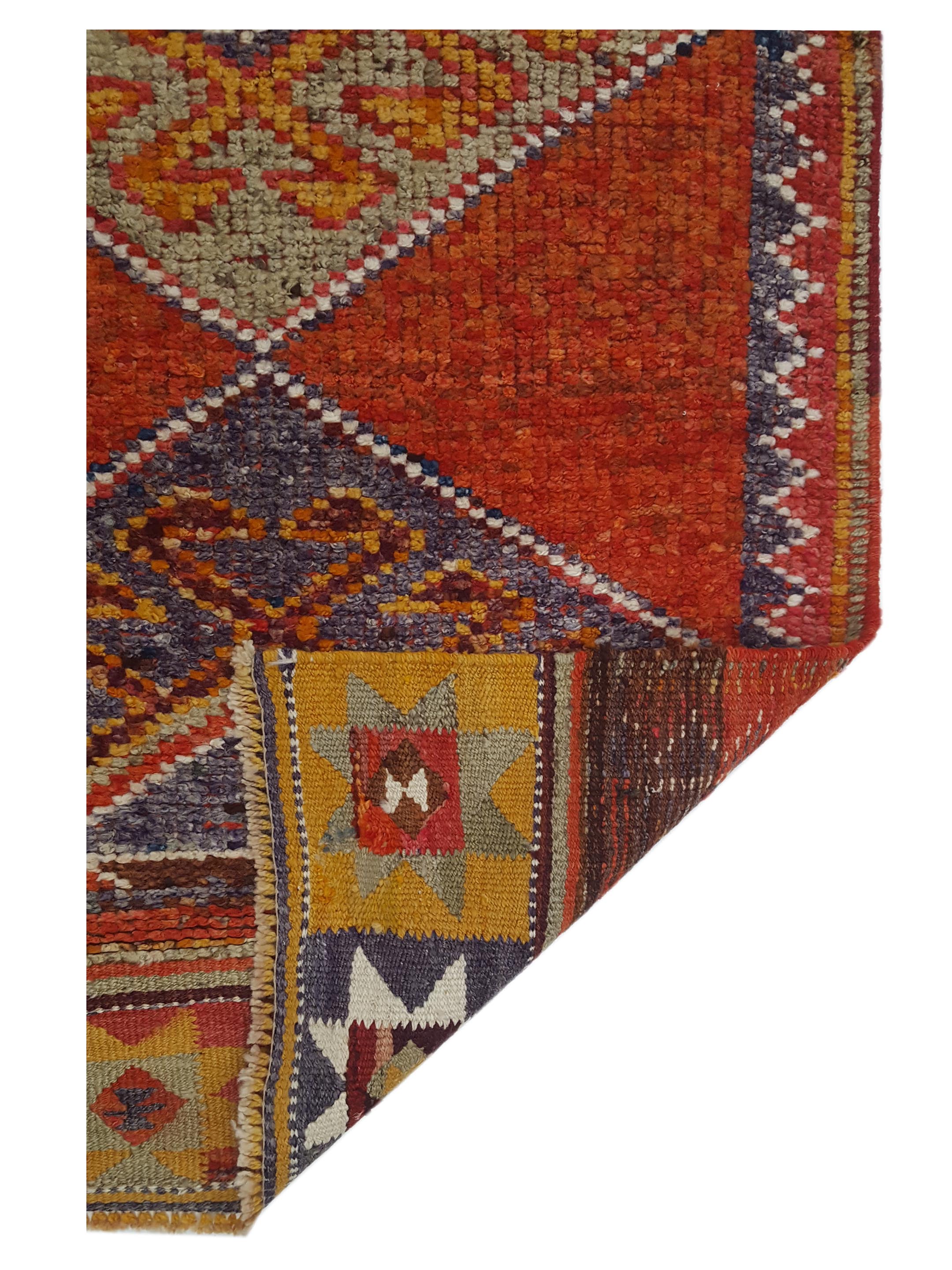 Kurdish Hand Knotted Orange 3x10 - Image 5 of 5