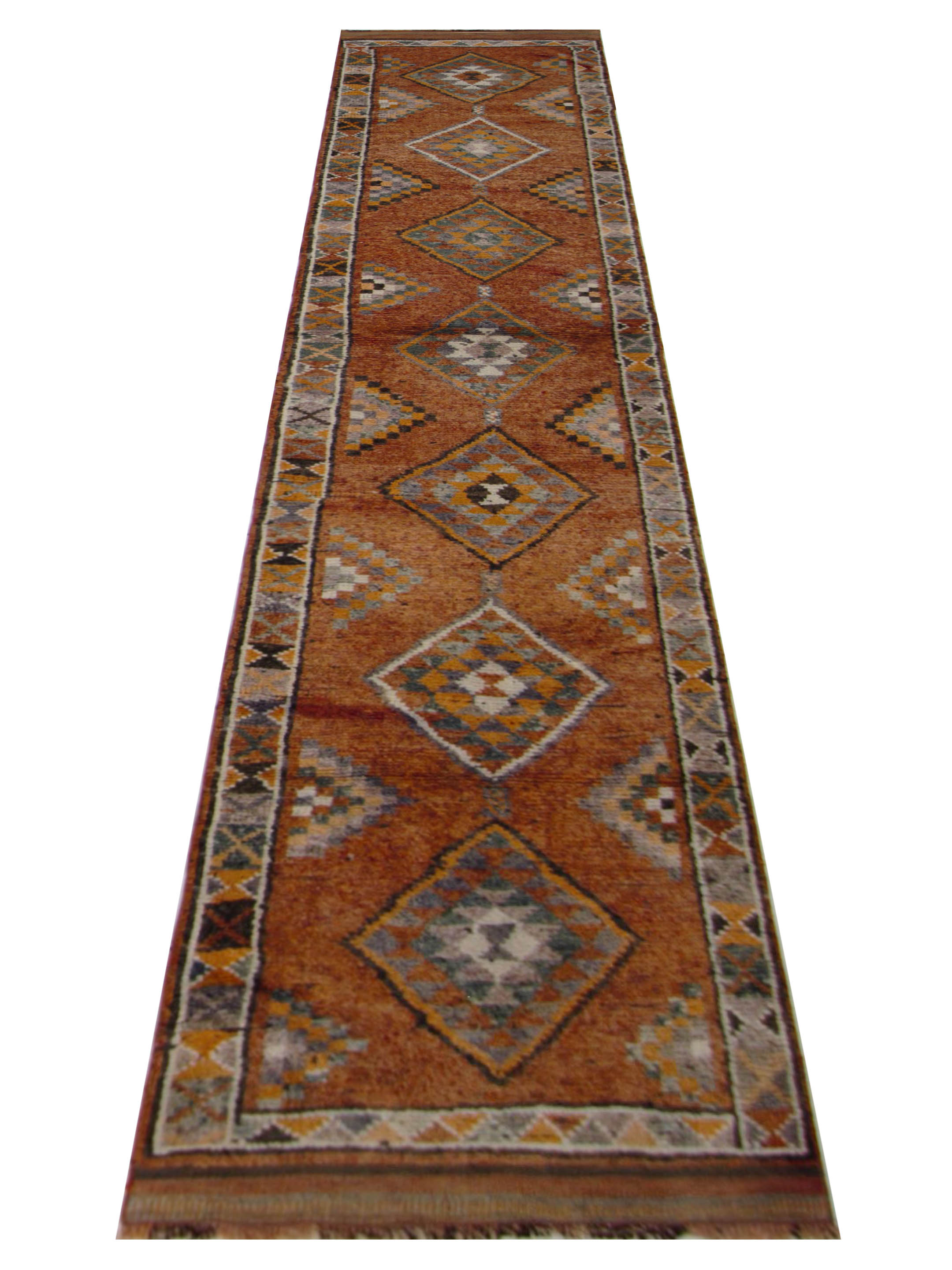 Kurdish Hand Knotted Orange 3x12 - Image 2 of 5
