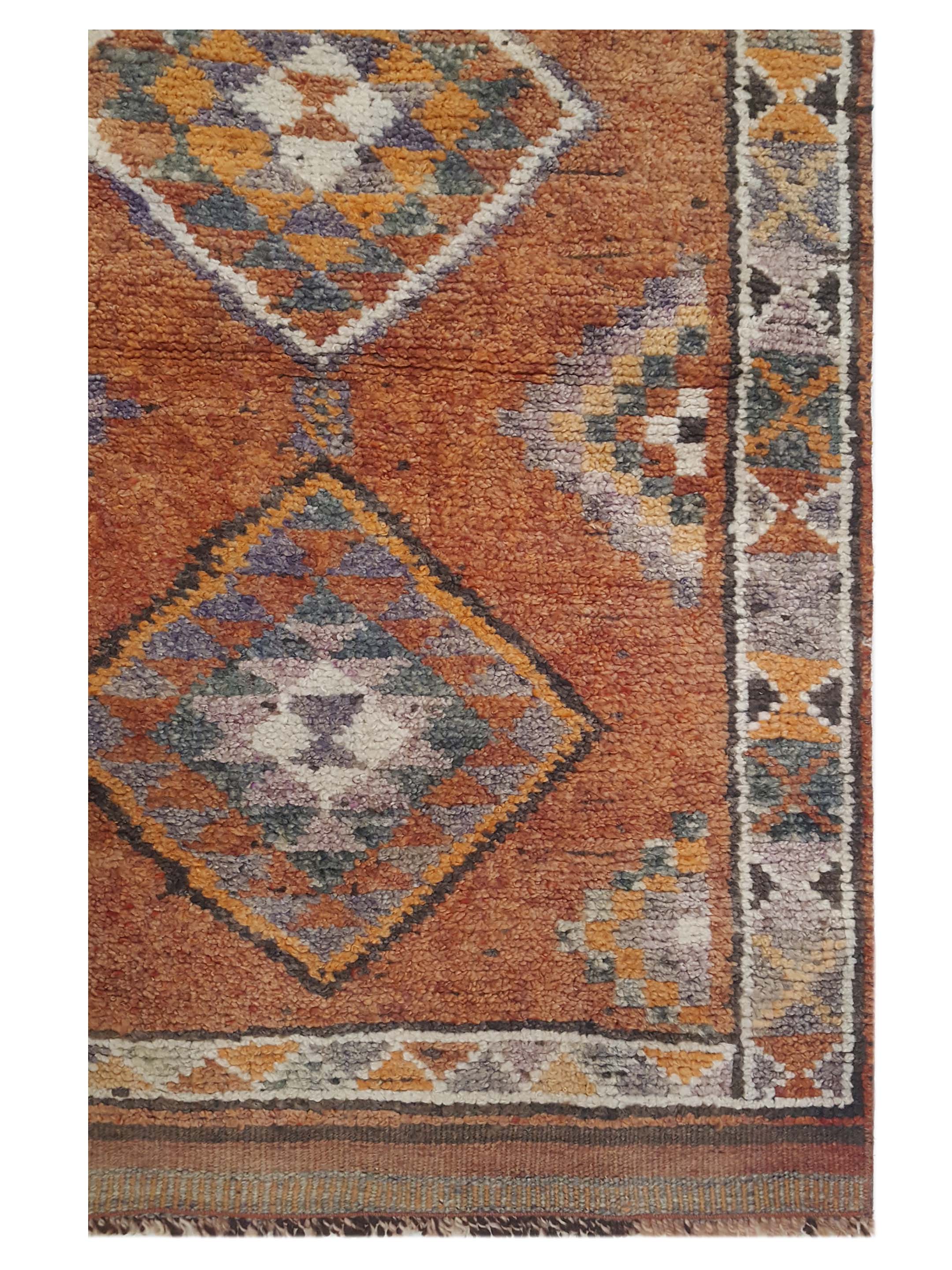 Kurdish Hand Knotted Orange 3x12 - Image 3 of 5