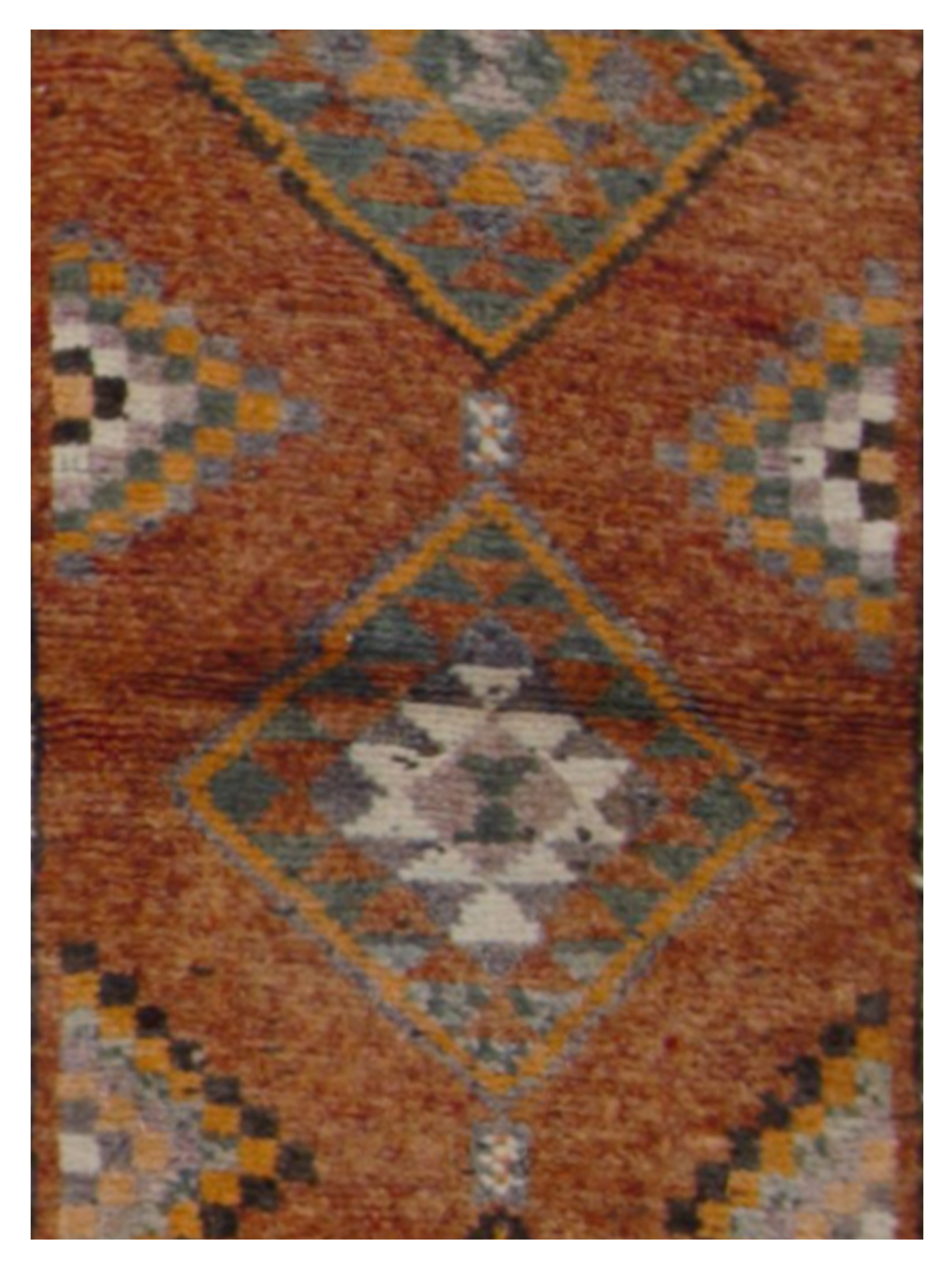 Kurdish Hand Knotted Orange 3x12 - Image 4 of 5