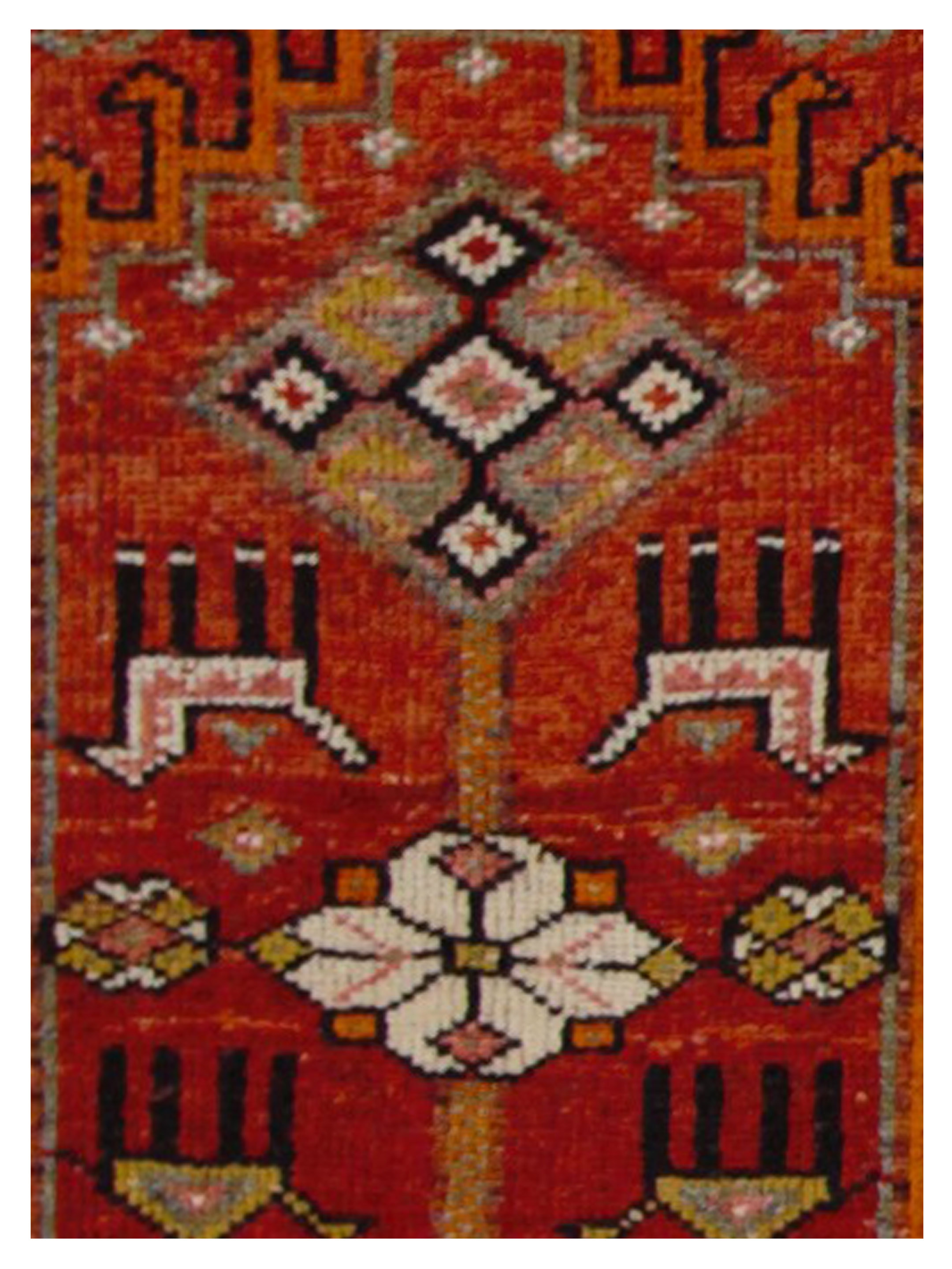 Kurdish Hand Knotted Red 3x13 - Image 4 of 5
