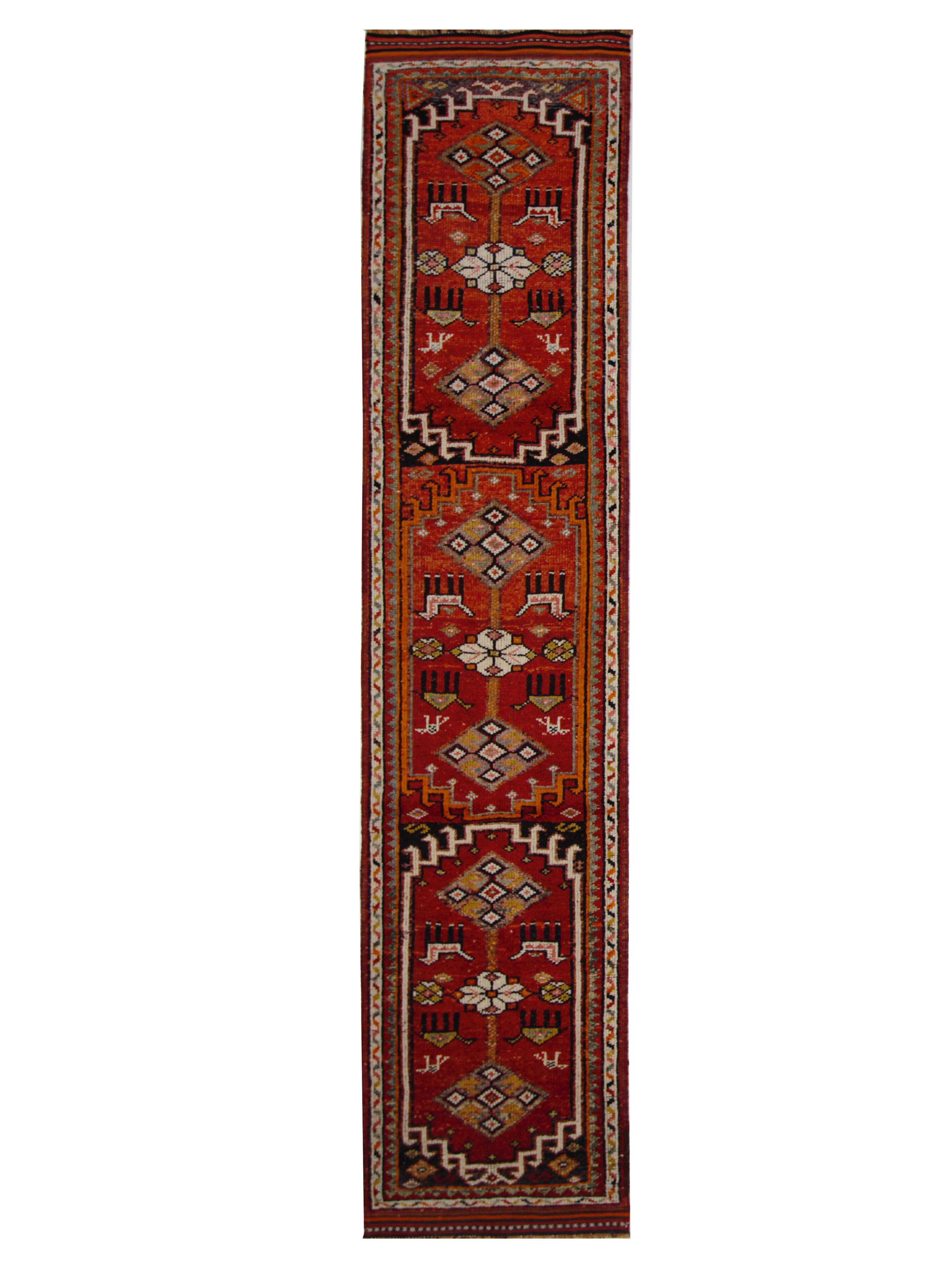 Kurdish Hand Knotted Red 3x13