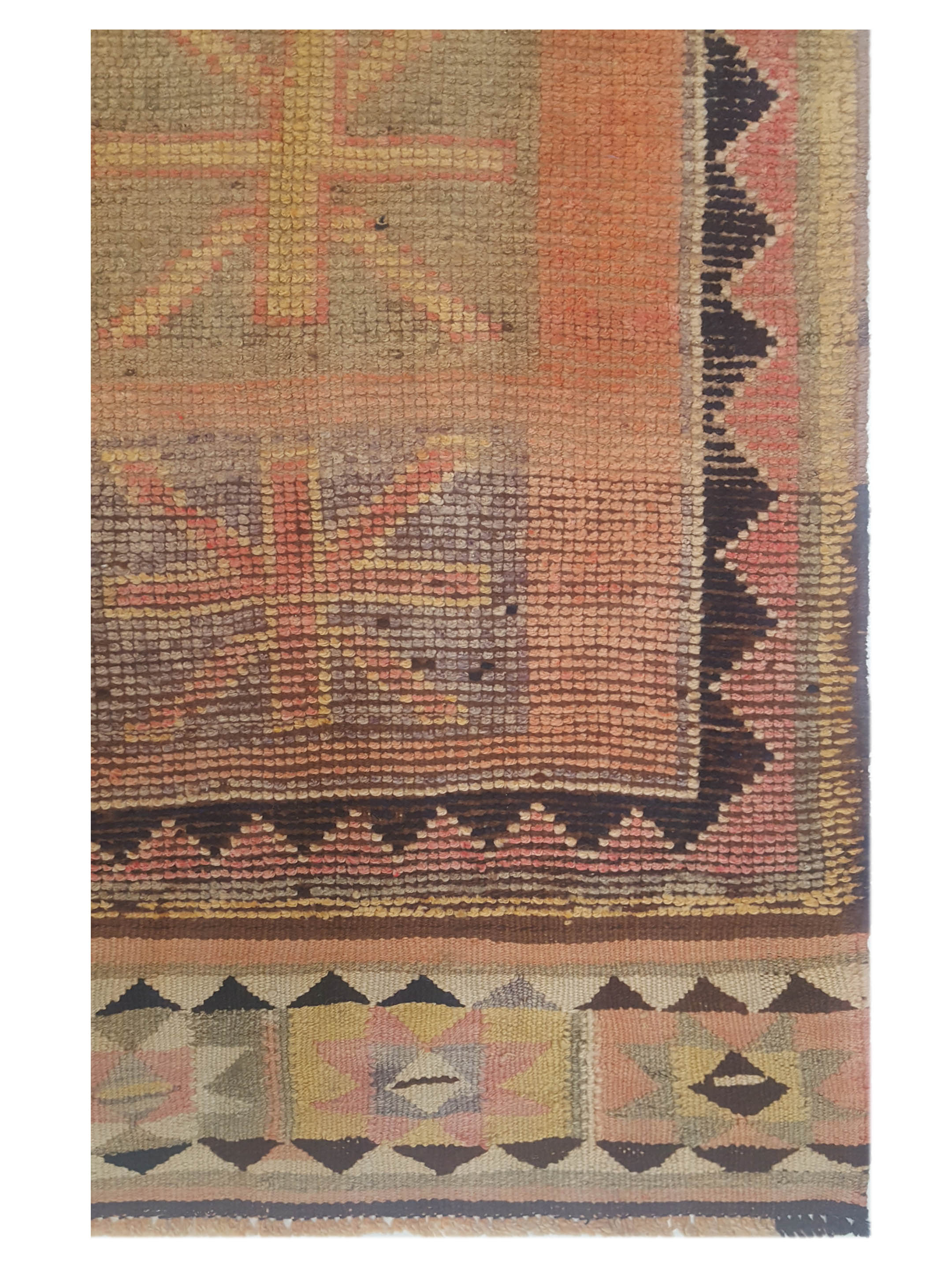 Kurdish Hand Knotted Orange 3x10 - Image 3 of 5