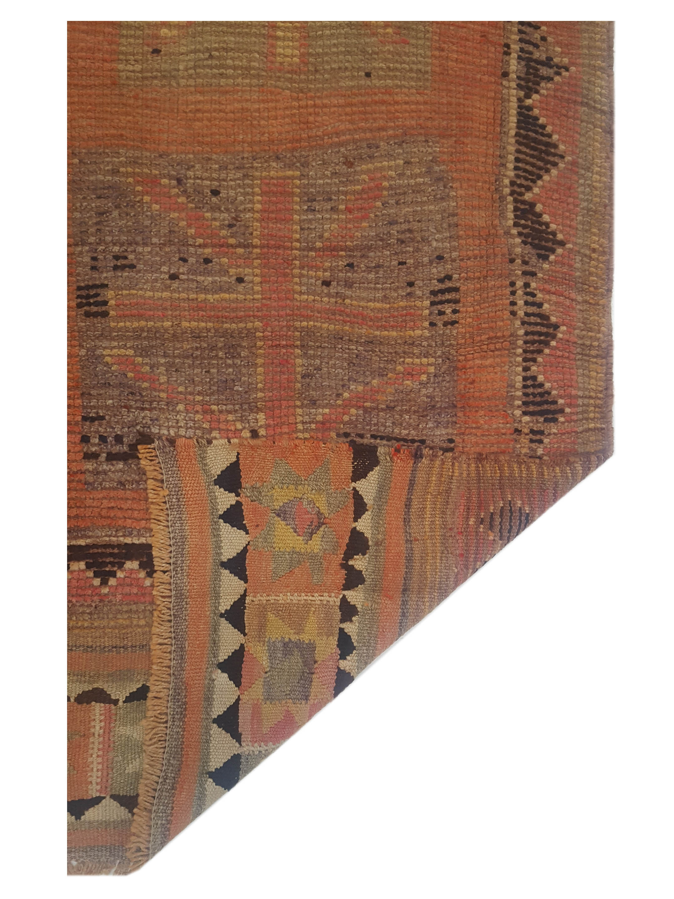 Kurdish Hand Knotted Orange 3x10 - Image 5 of 5