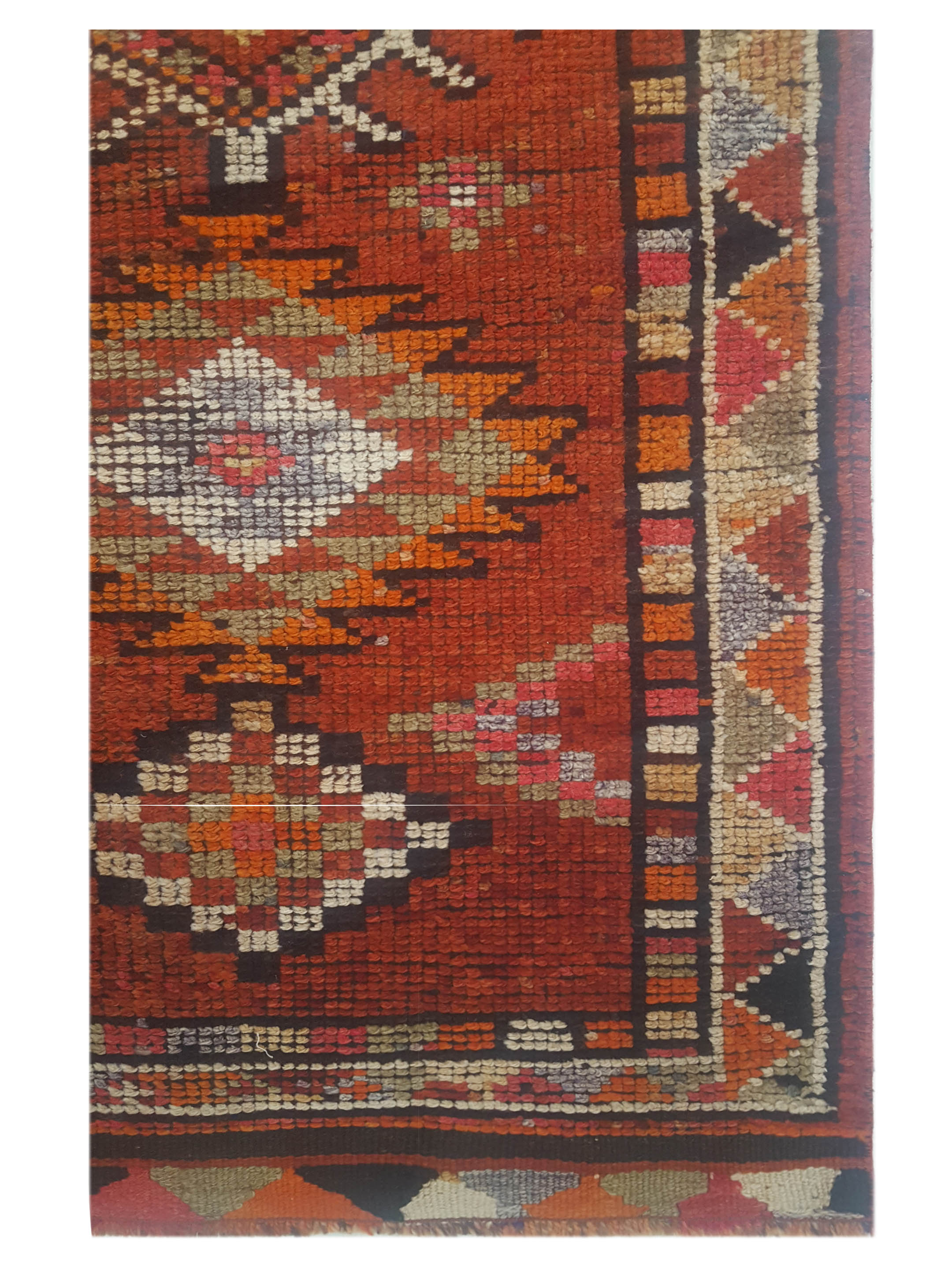 Kurdish Hand Knotted Red 3x13 - Image 3 of 5
