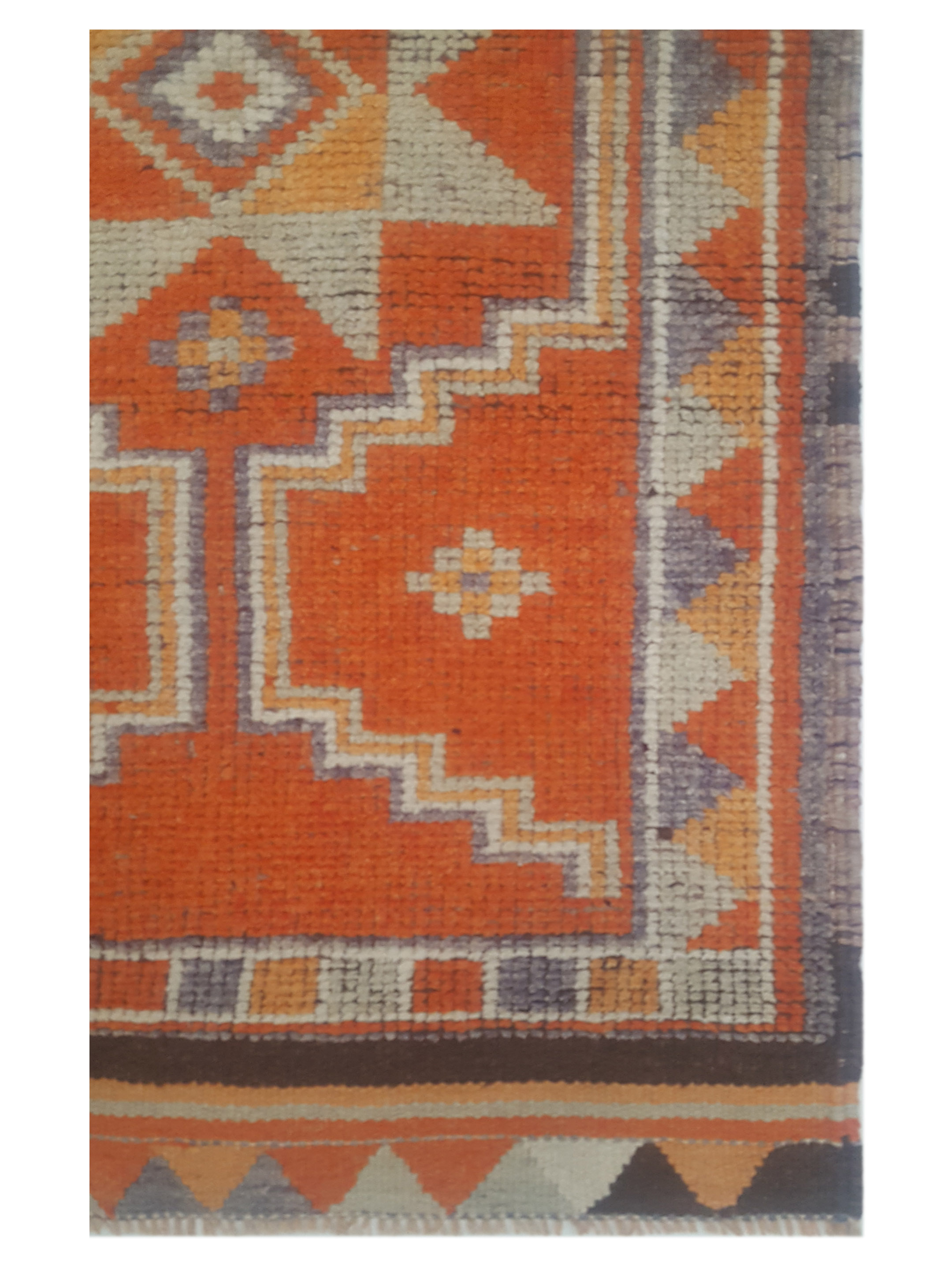 Kurdish Hand Knotted Orange 3x10 - Image 3 of 5