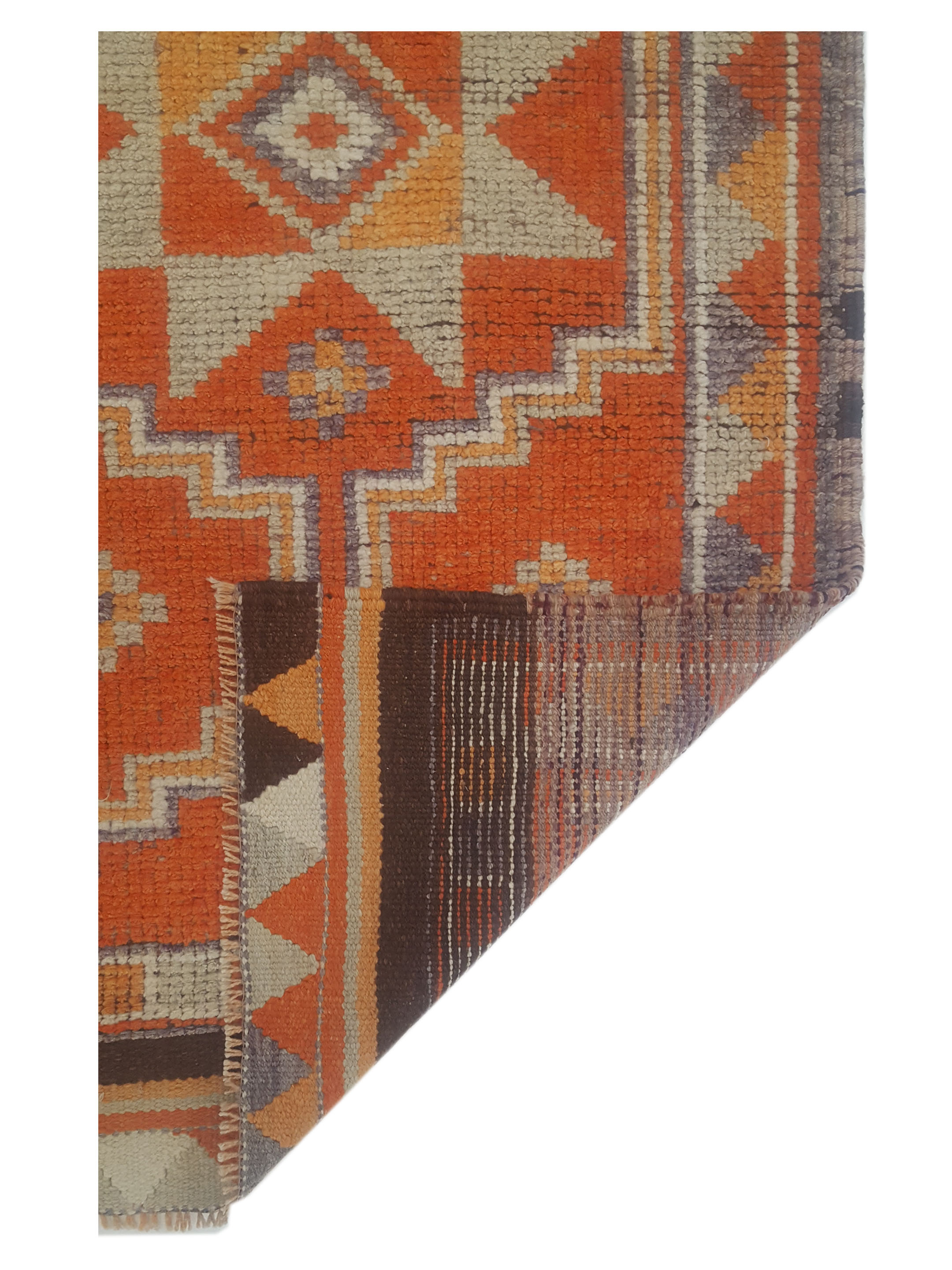 Kurdish Hand Knotted Orange 3x10 - Image 5 of 5