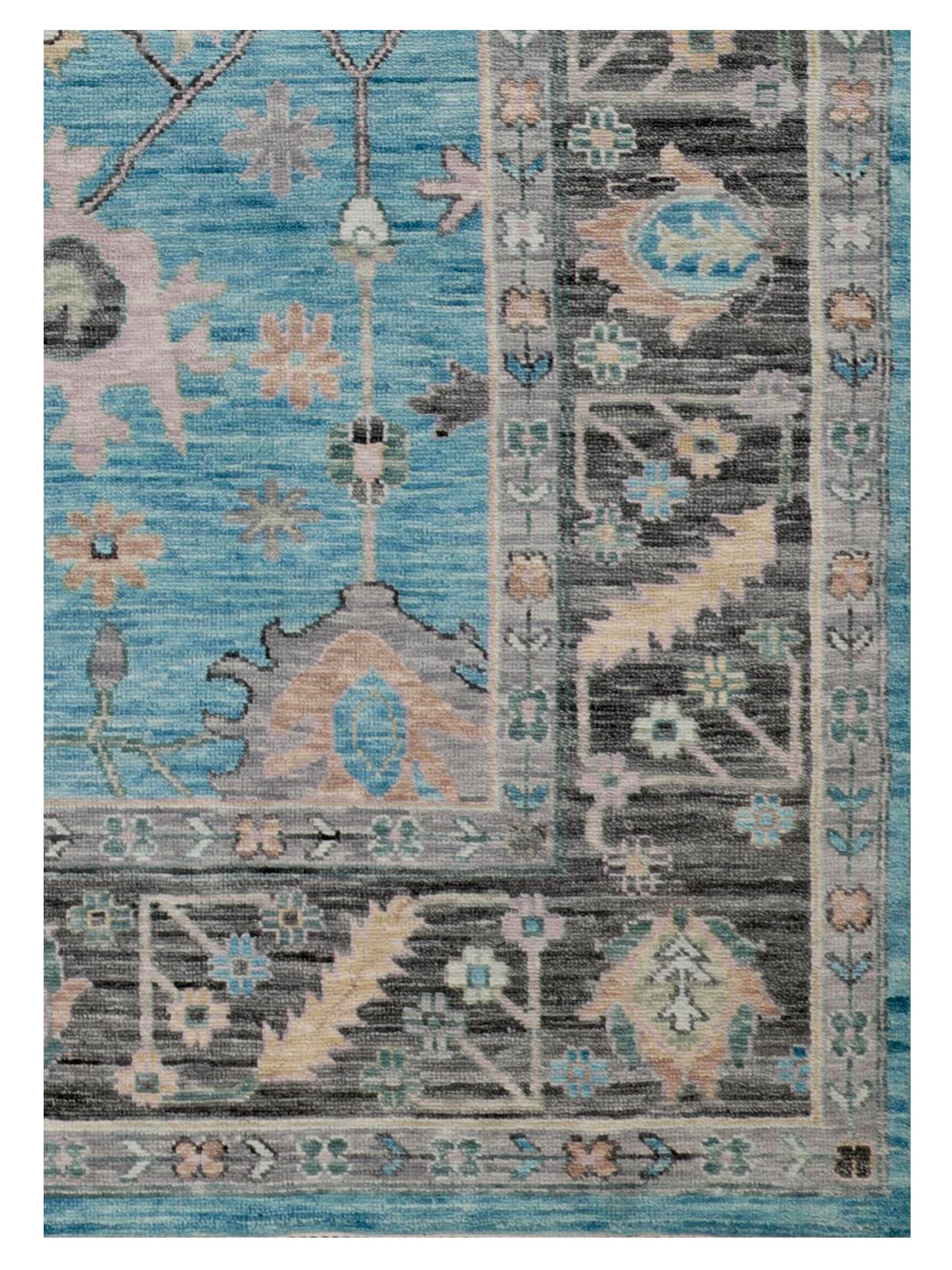 Anatolian Revival Hand Knotted Lt.Blue 10x14 - Image 3 of 5