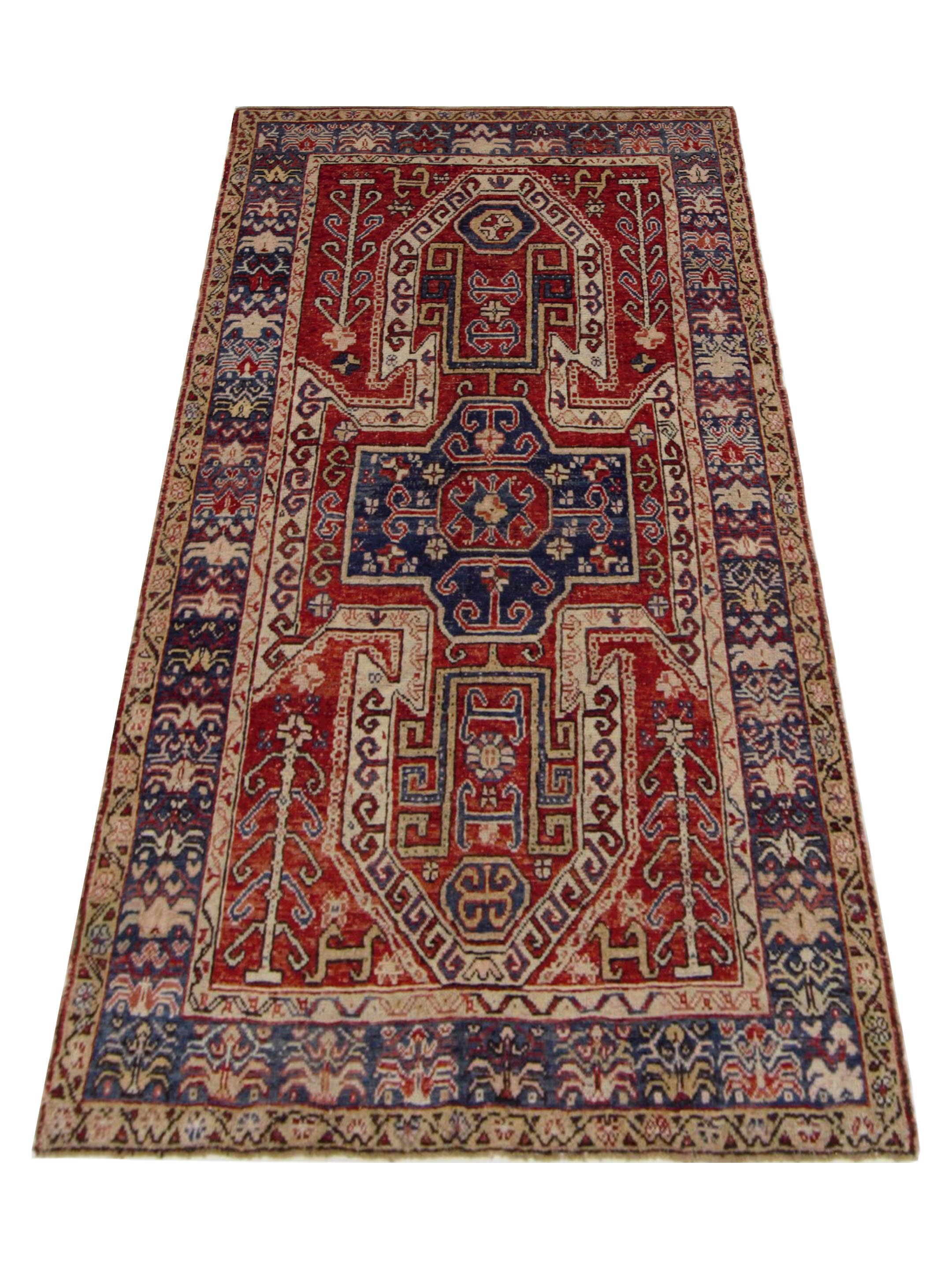 Anatolian Hand Knotted Red 4x7 - Image 2 of 5