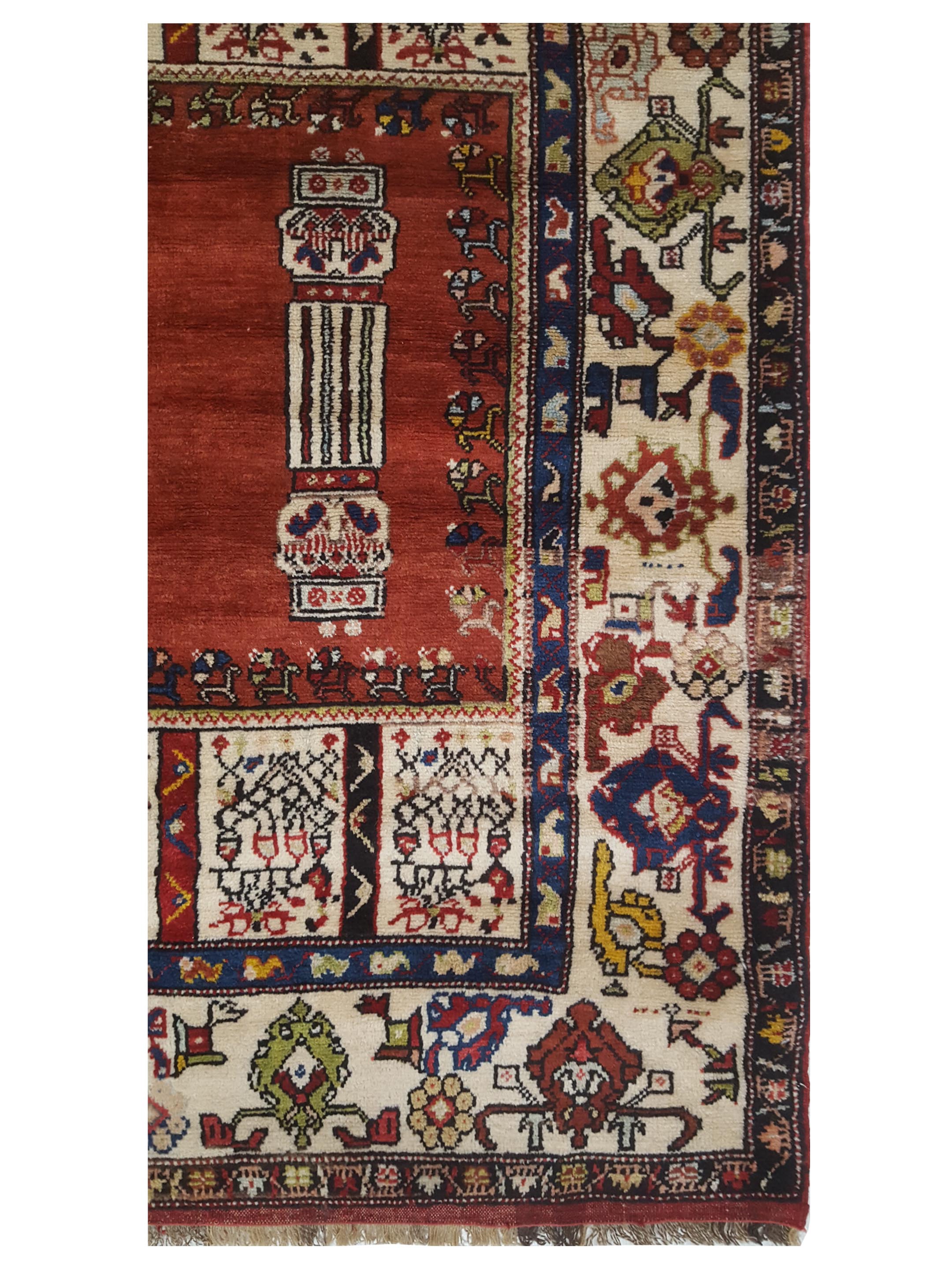 Antique Kars Hand Knotted Red 4x6 - Image 2 of 5