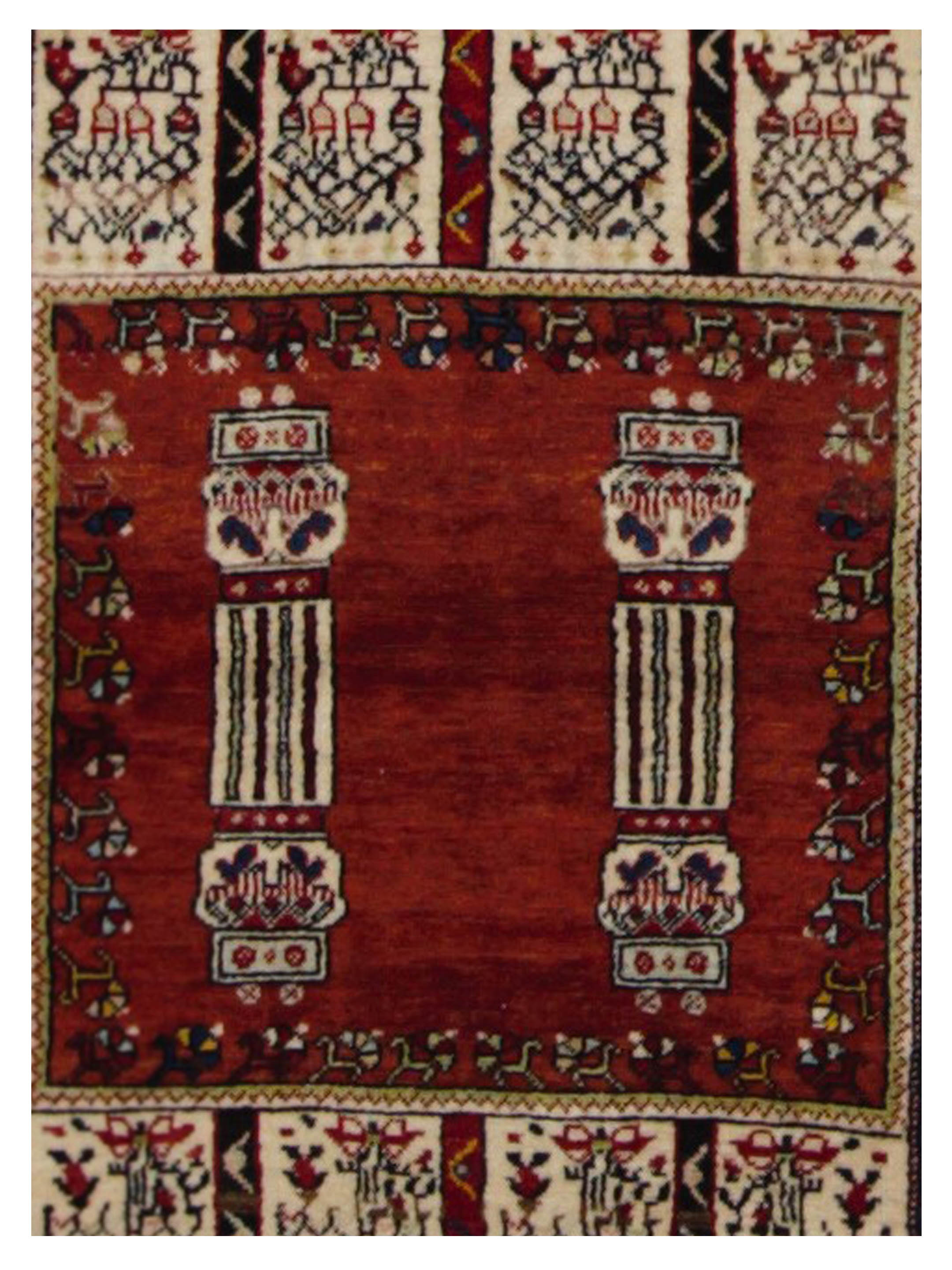 Antique Kars Hand Knotted Red 4x6 - Image 4 of 5