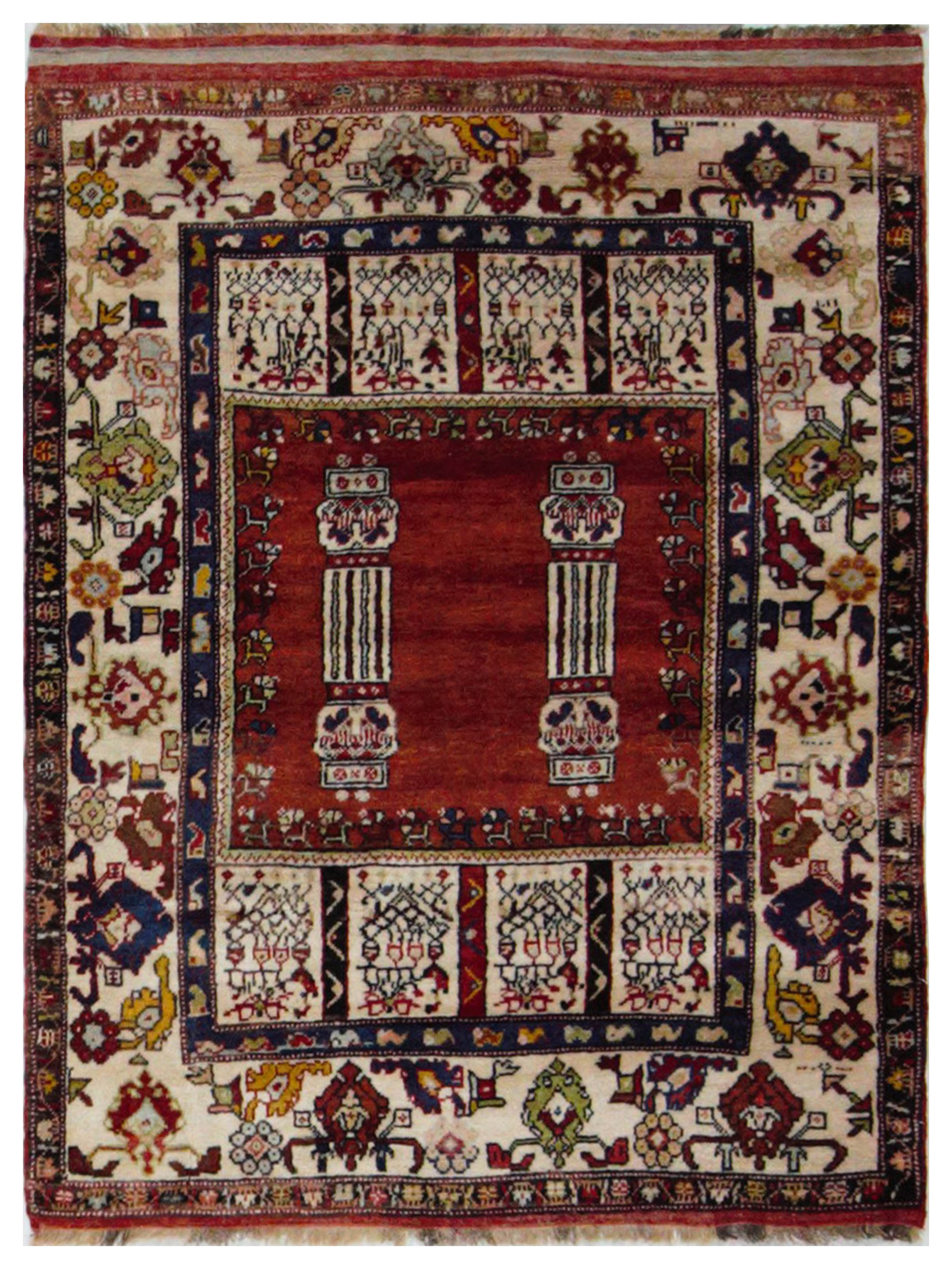 Antique Kars Hand Knotted Red 4x6