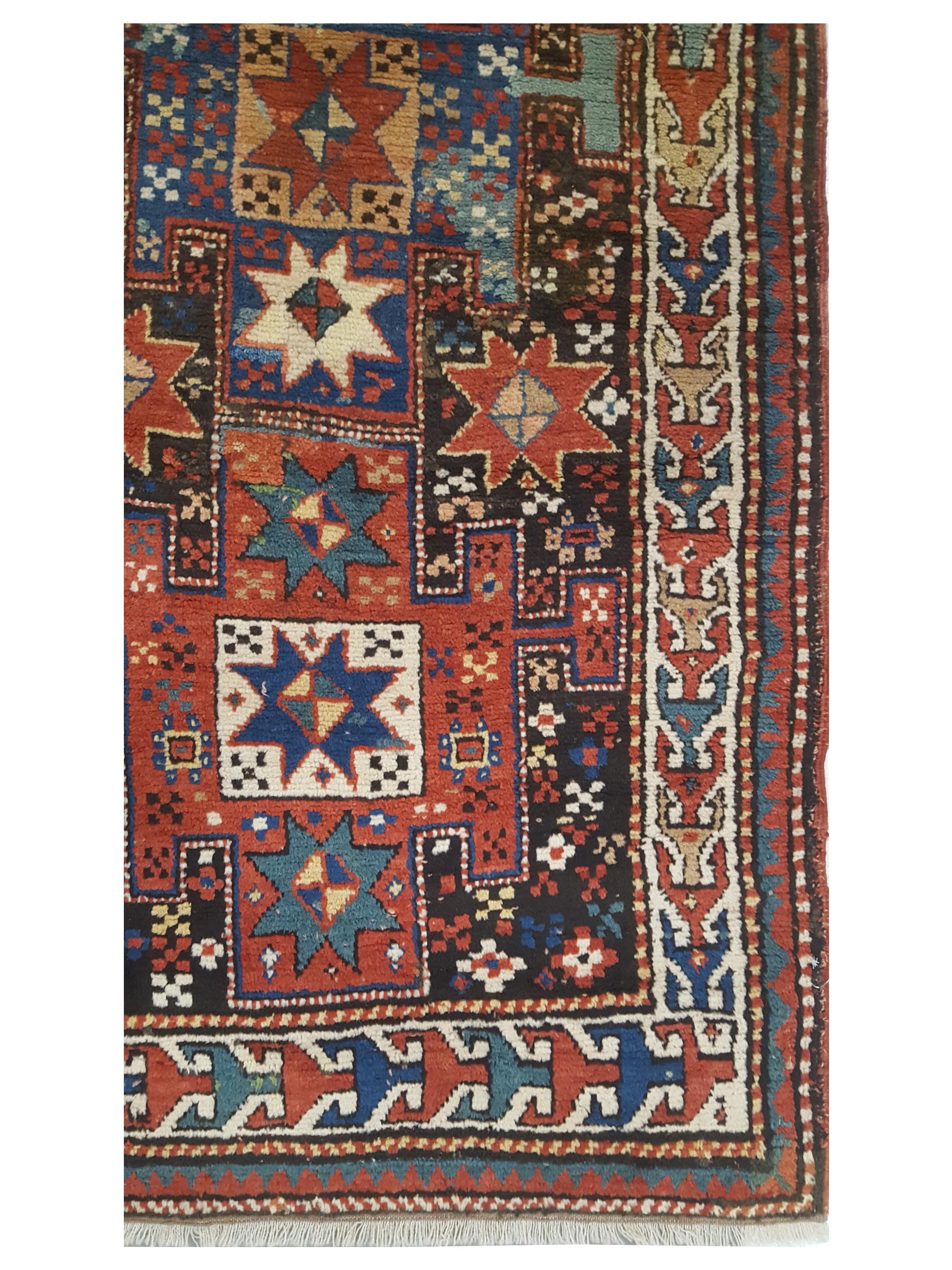 Antique Kazak Orange 3x8 - Image 2 of 5