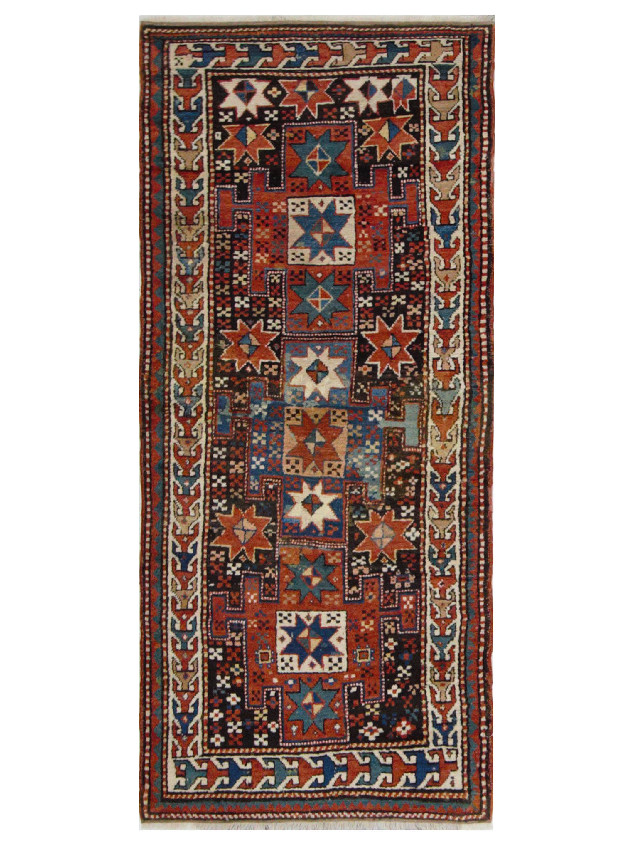Antique Kazak Orange 3x8