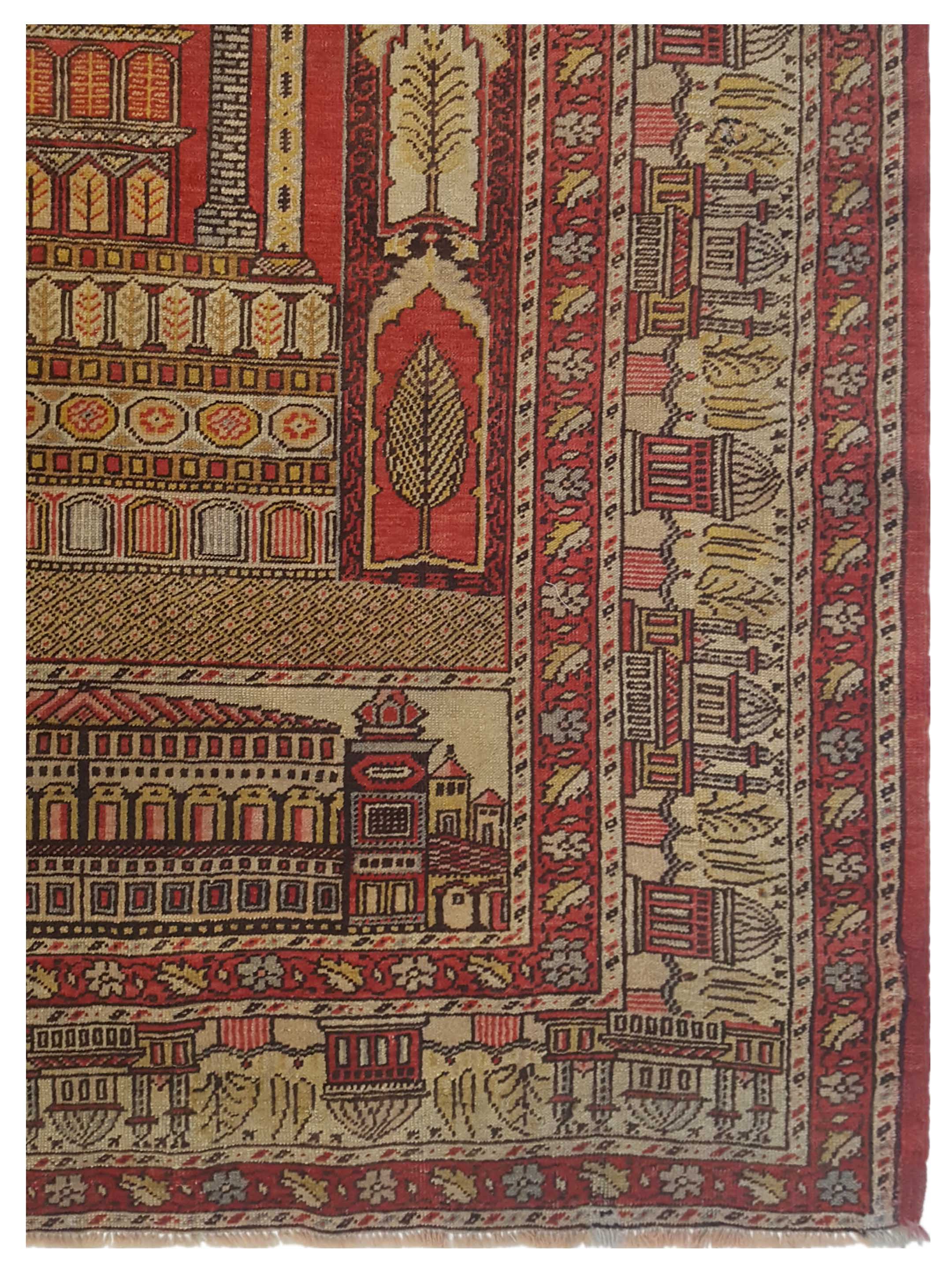 Kayseri Hand Knotted Red 5x7 - Image 4 of 5