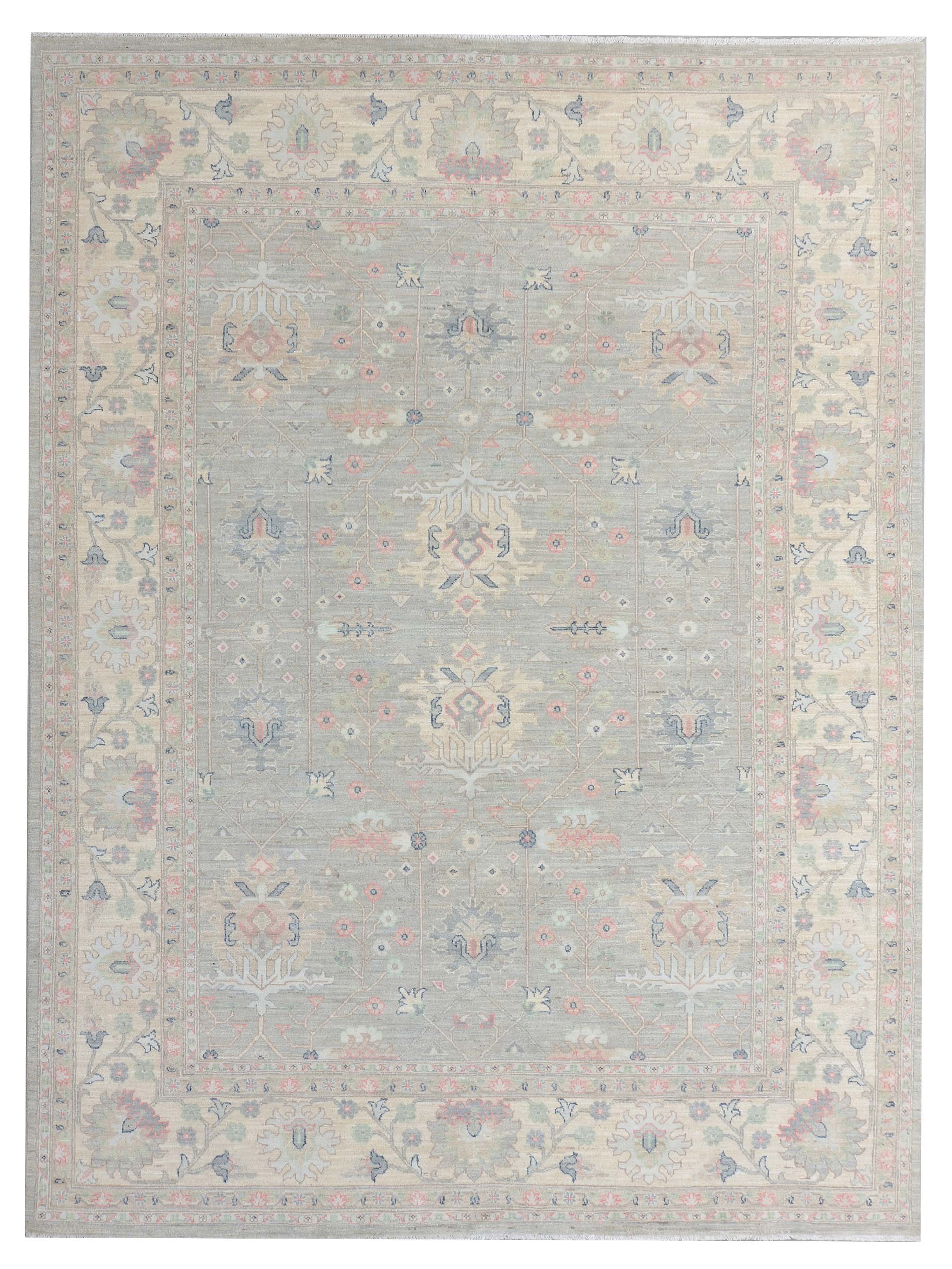 Ziegler Silk Route Hand Knotted Grey 9x12