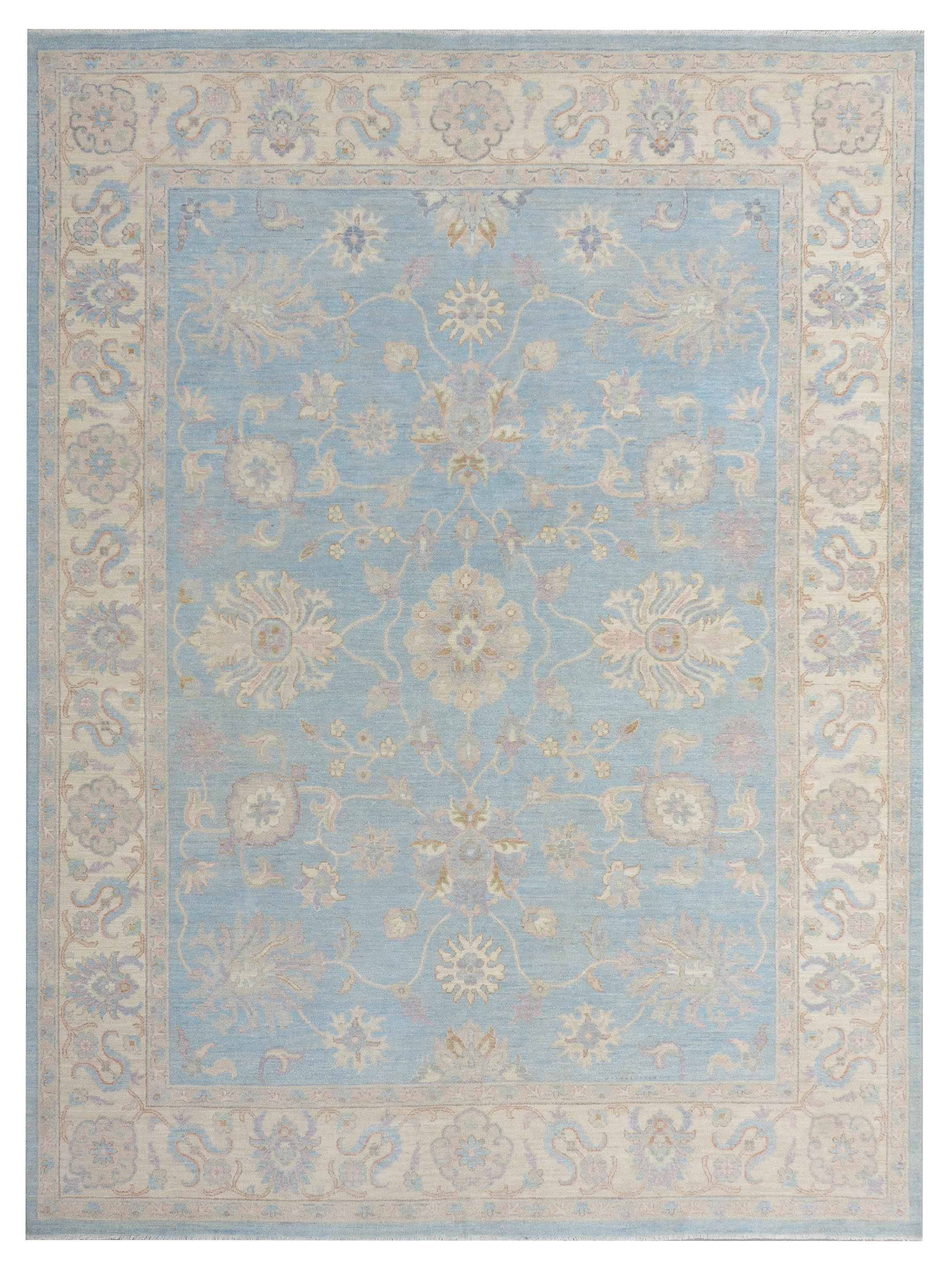 Ziegler Hand Knotted Lt.Blue 9x12