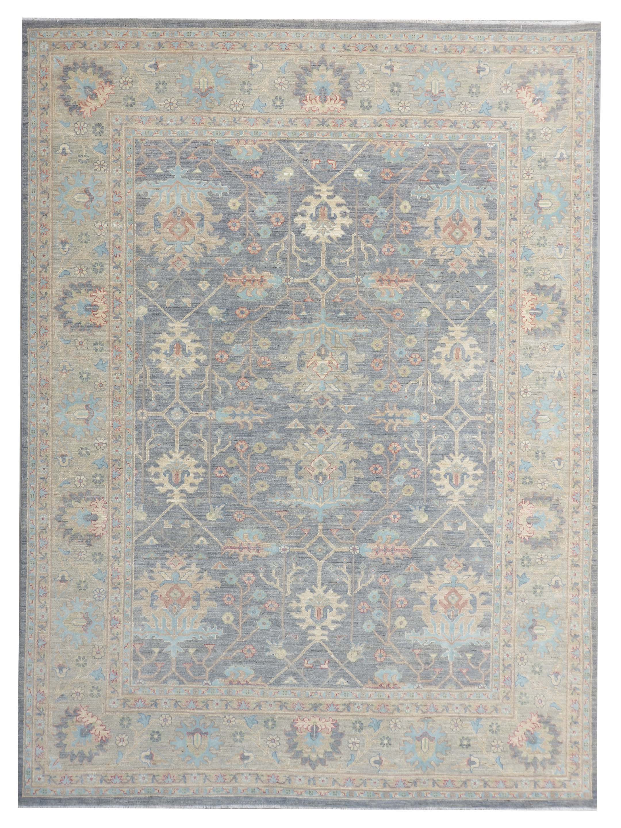 Ziegler Silk Route Hand Knotted D.Grey 9x12