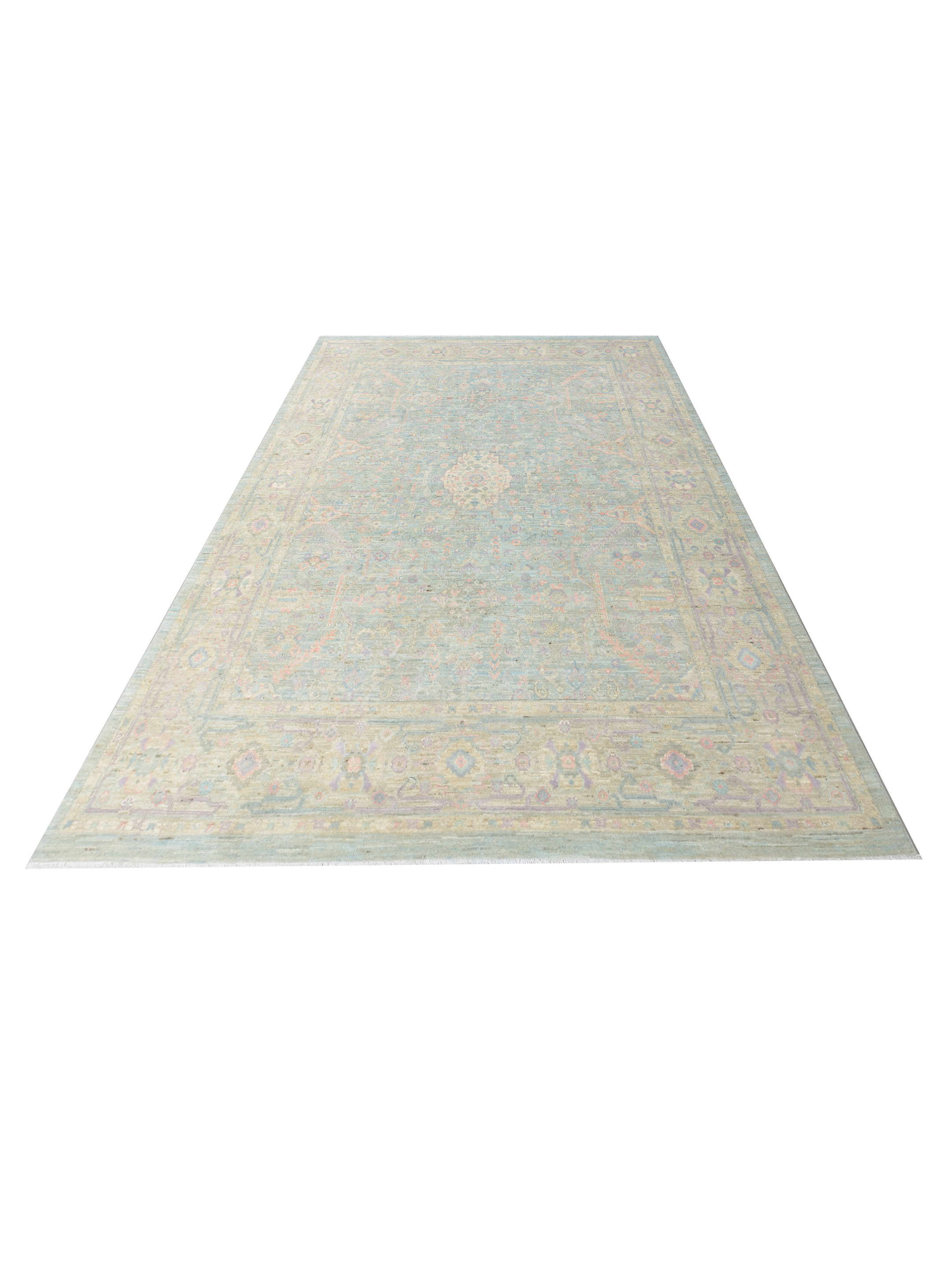 Ziegler Silk Route Hand Knotted Lt.Blue 8x10 - Image 2 of 5