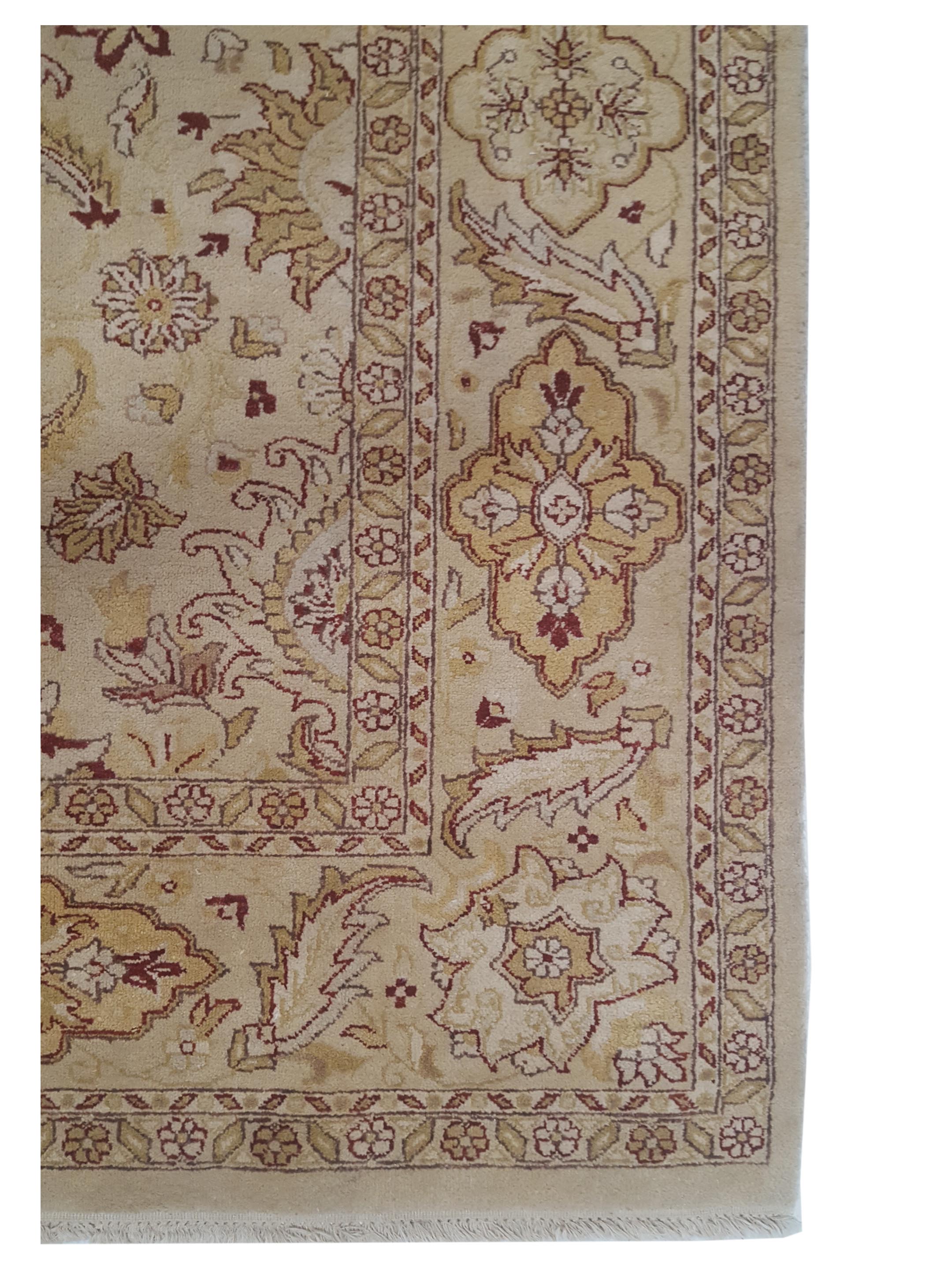 Agra Hand Knotted Cream 9x12 - Image 2 of 5