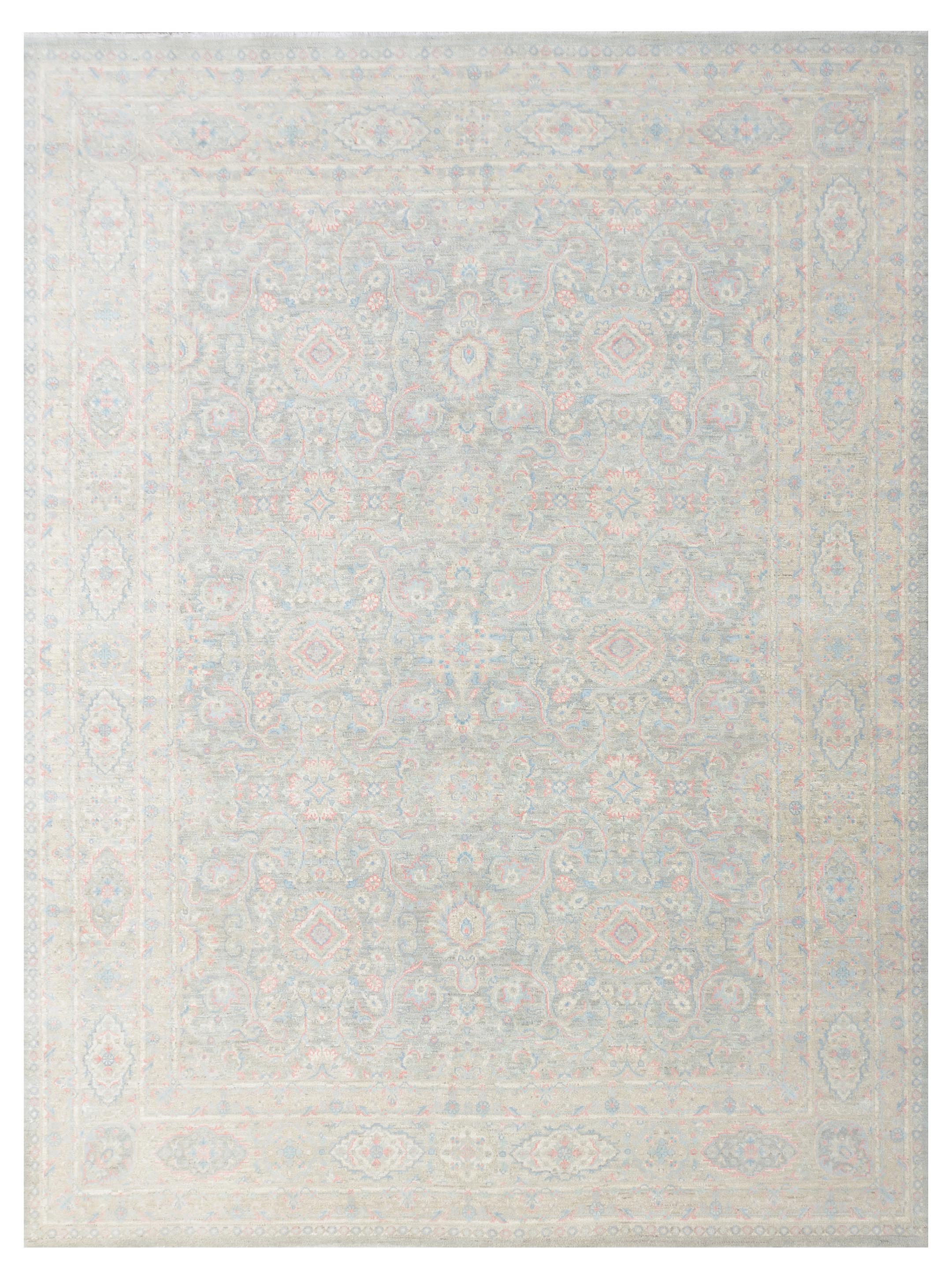Ziegler Silk Route Hand Knotted Grey 9x12