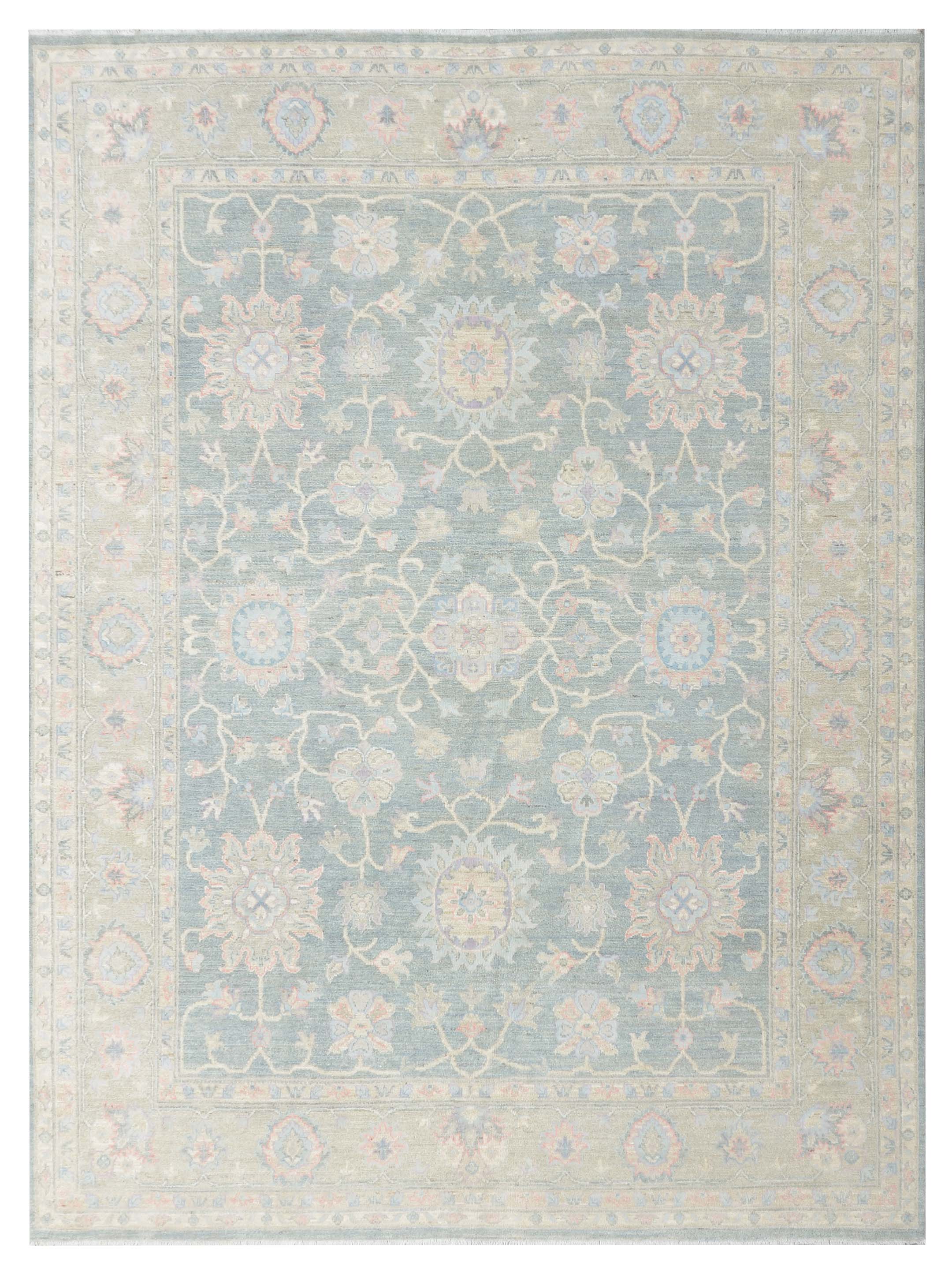 Ziegler Silk Route Hand Knotted Grey 8x10