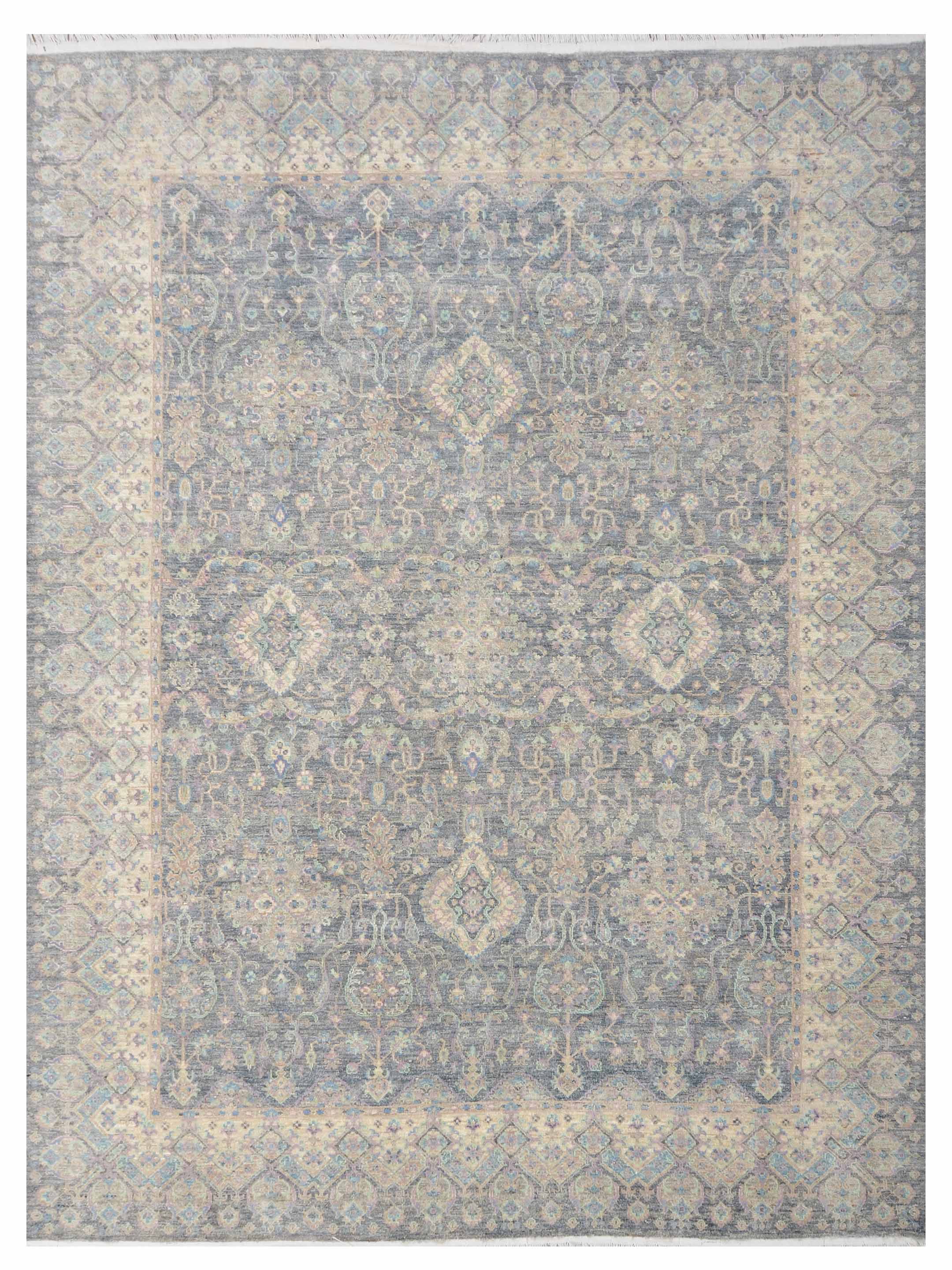 Ziegler Silk Route Hand Knotted D.Grey 9x12