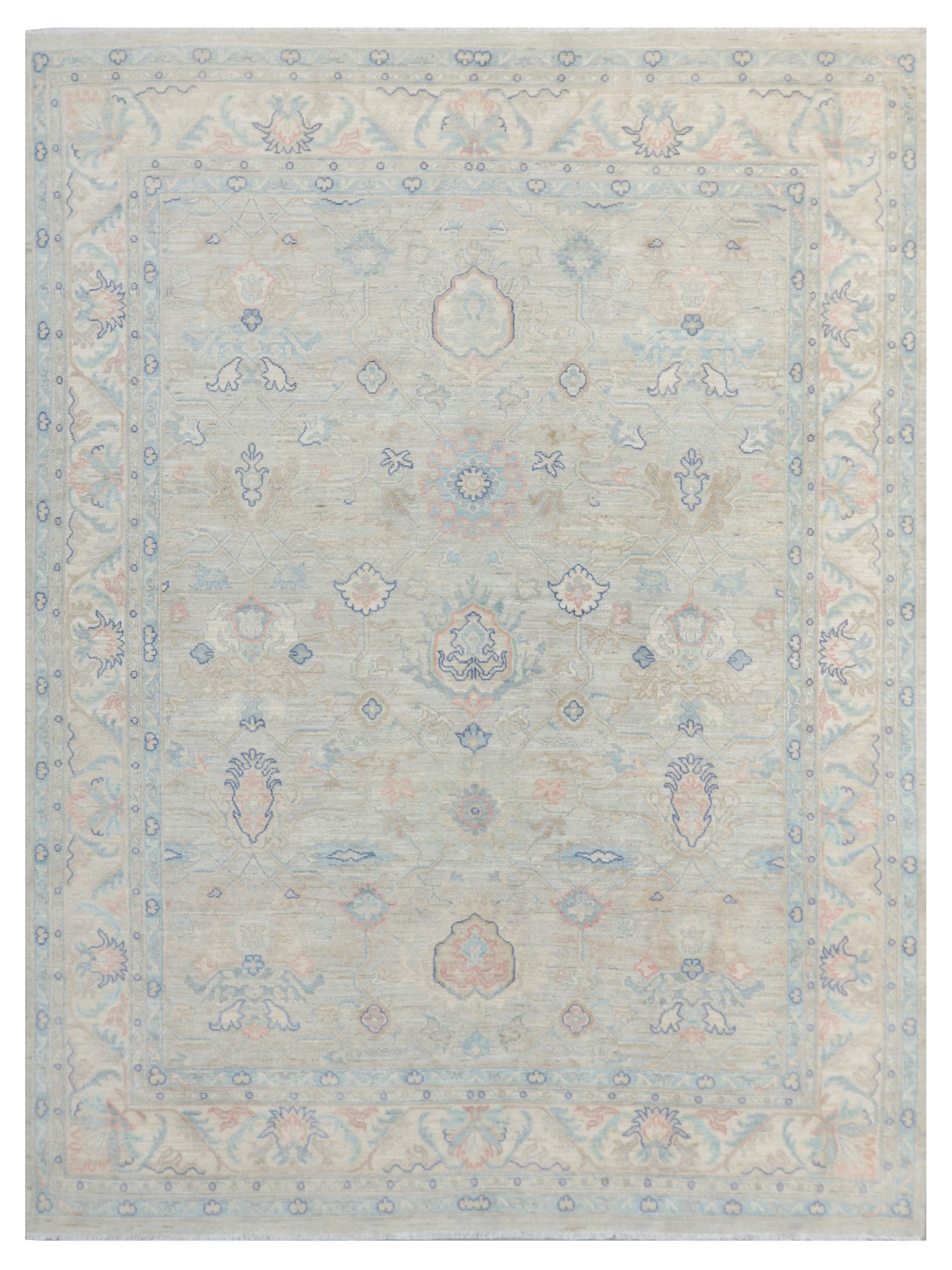 Ziegler Silk Route Hand Knotted Lt.Grey 8x10