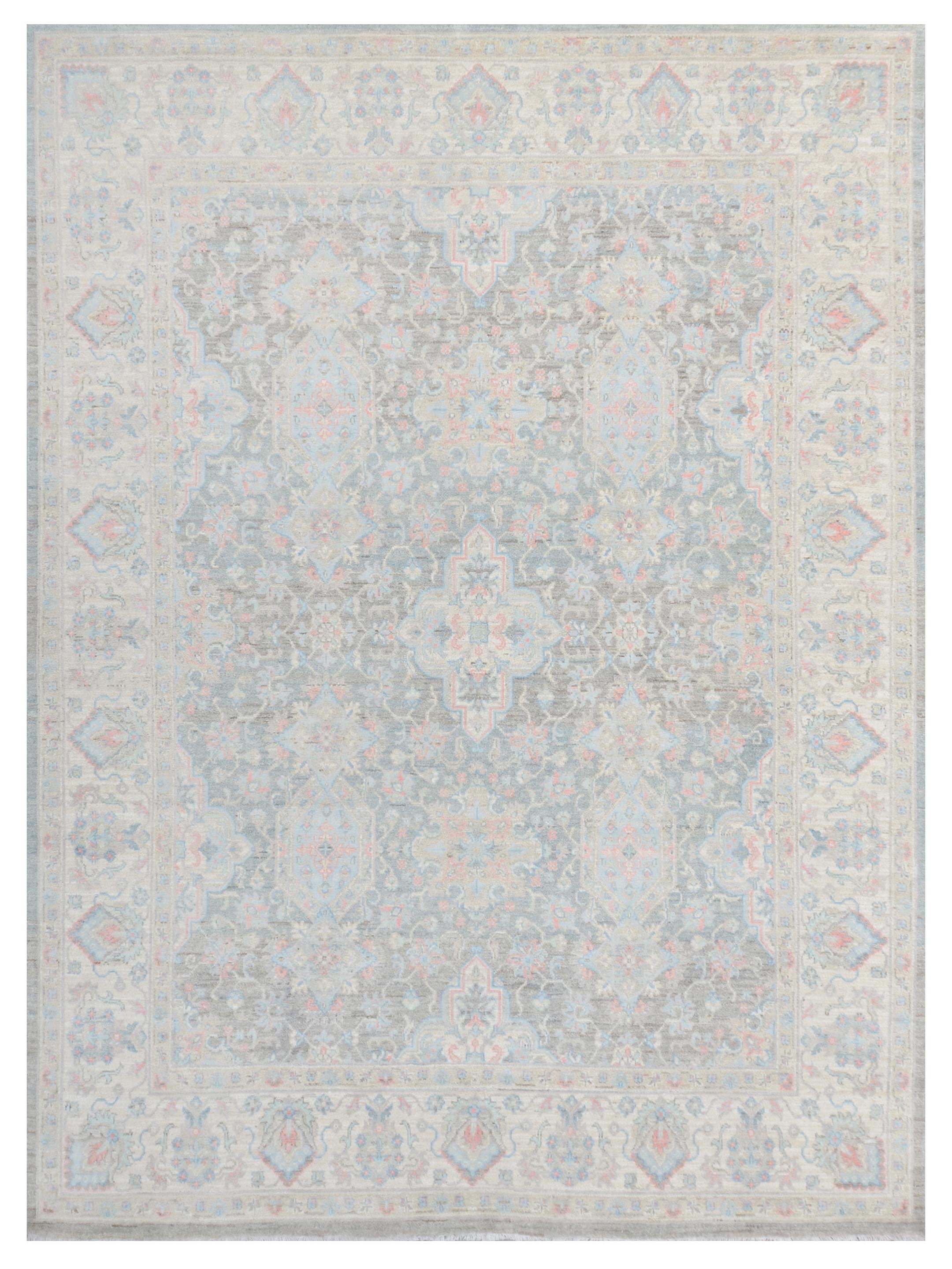 Ziegler Silk Route Hand Knotted Teal 8x10