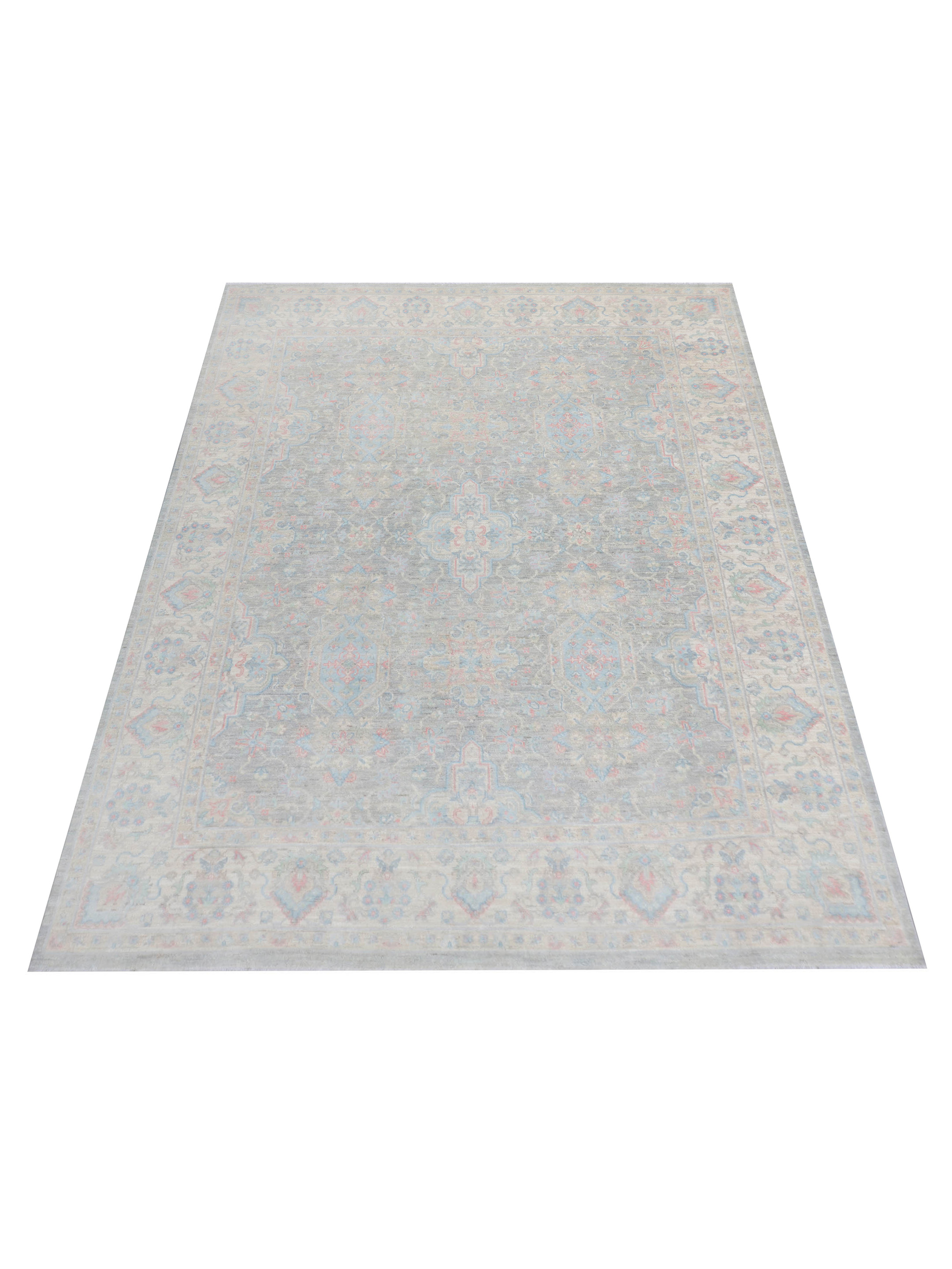 Ziegler Silk Route Hand Knotted Lt.Grey 8x10 - Image 2 of 5