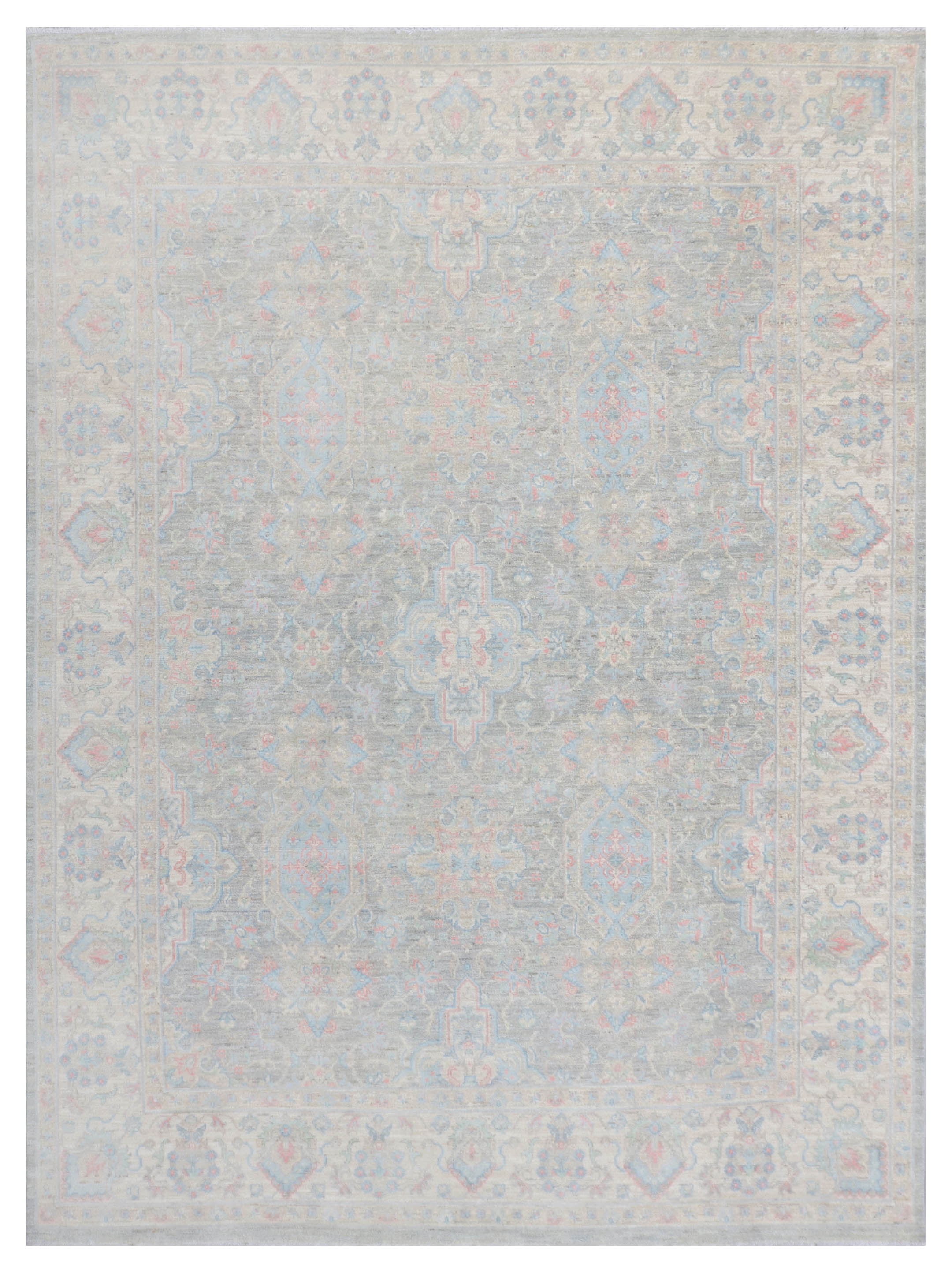Ziegler Silk Route Hand Knotted Lt.Grey 8x10