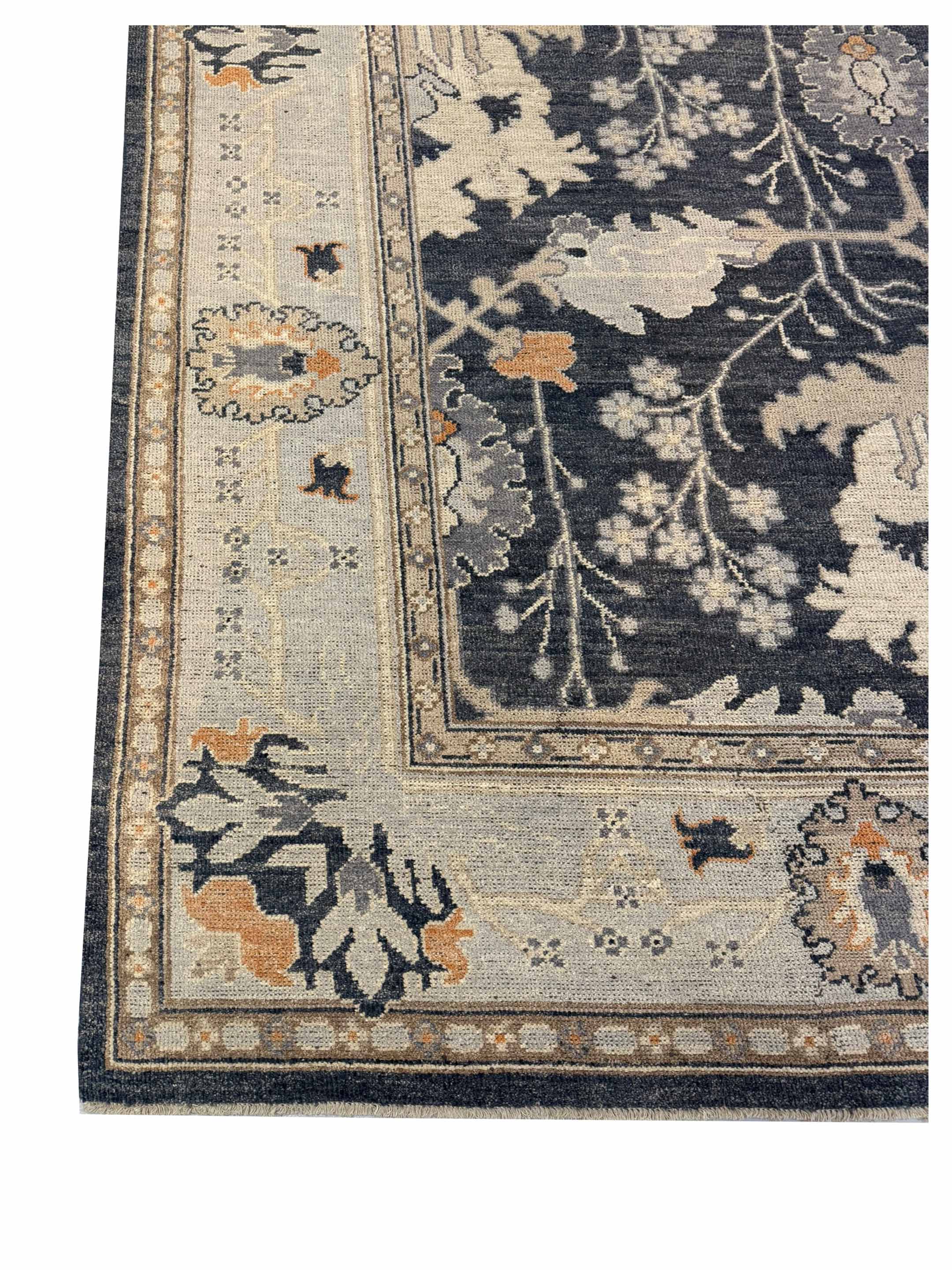 Ushak Hand Knotted Blue 10x14 - Image 3 of 5