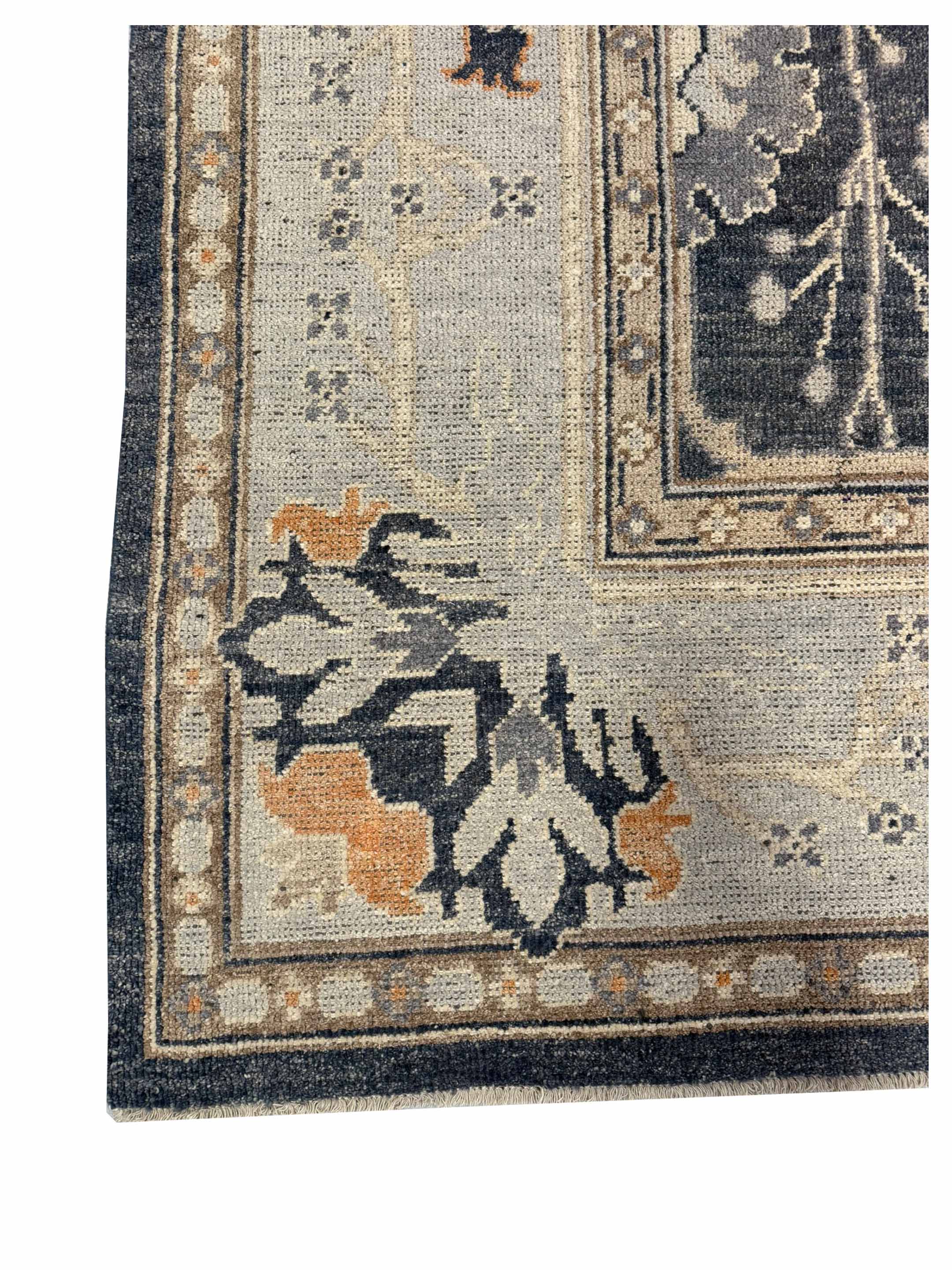 Ushak Hand Knotted Blue 10x14 - Image 4 of 5