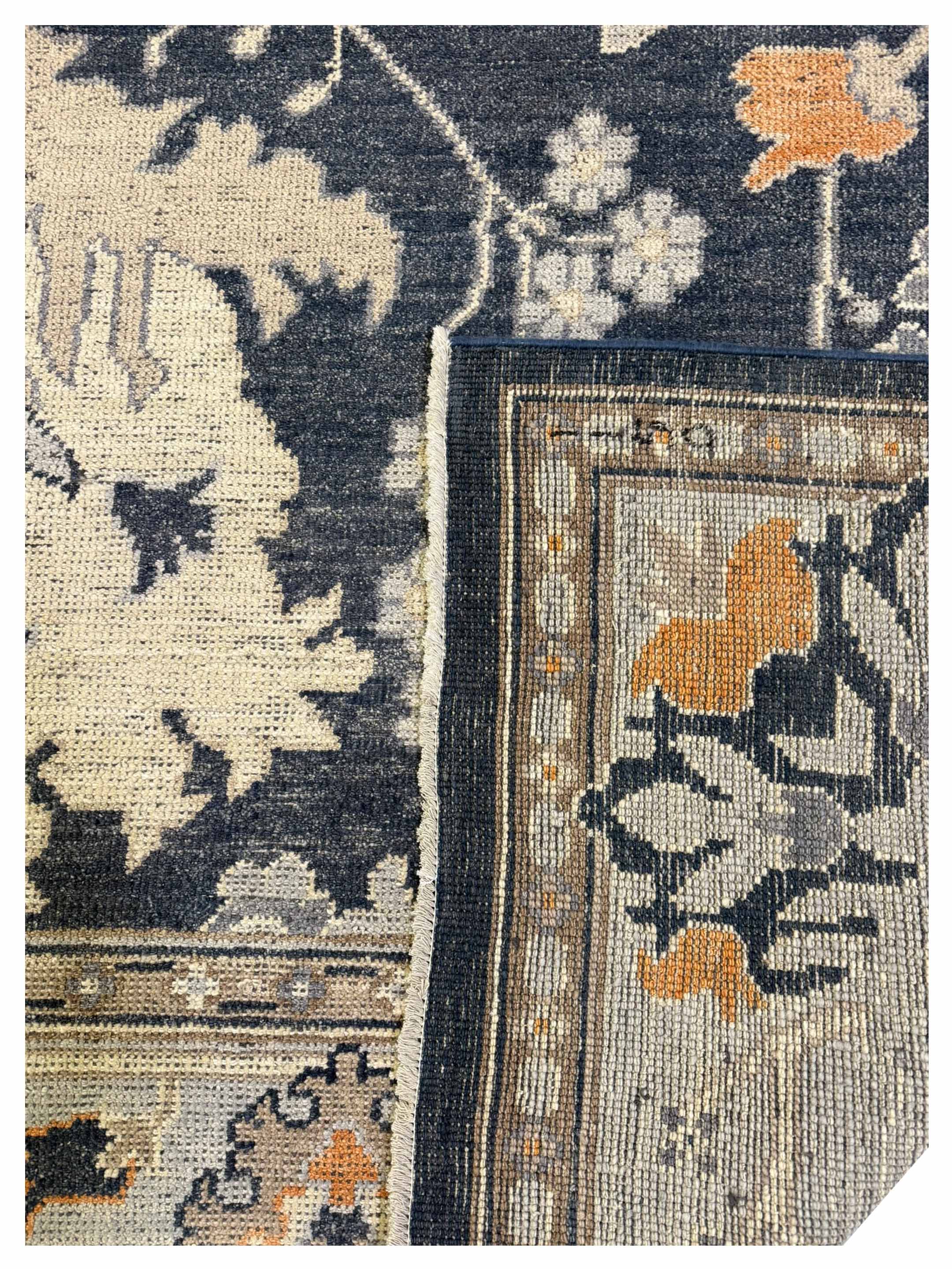 Ushak Hand Knotted Blue 10x14 - Image 5 of 5