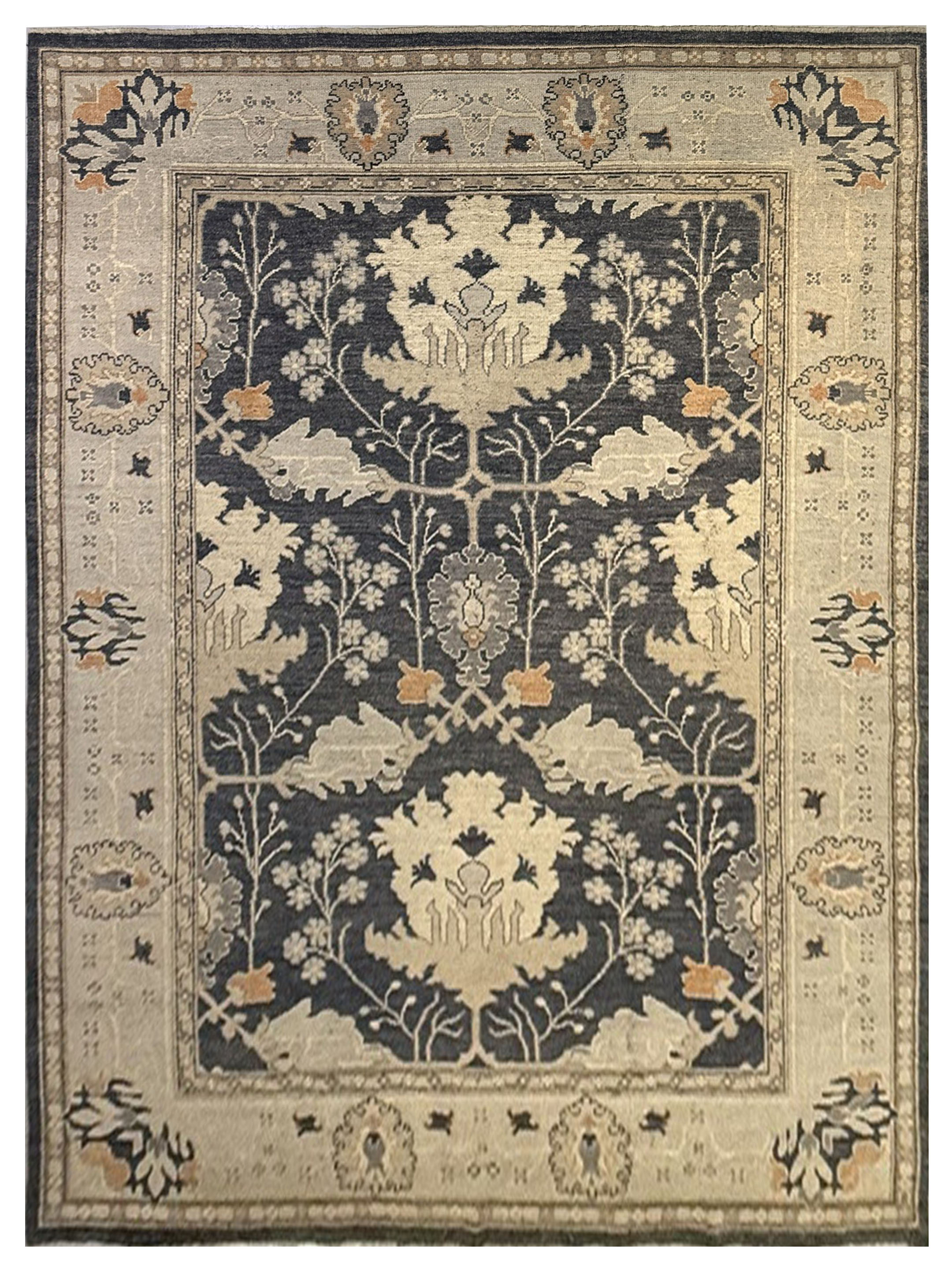 Ushak Hand Knotted Blue 10x14