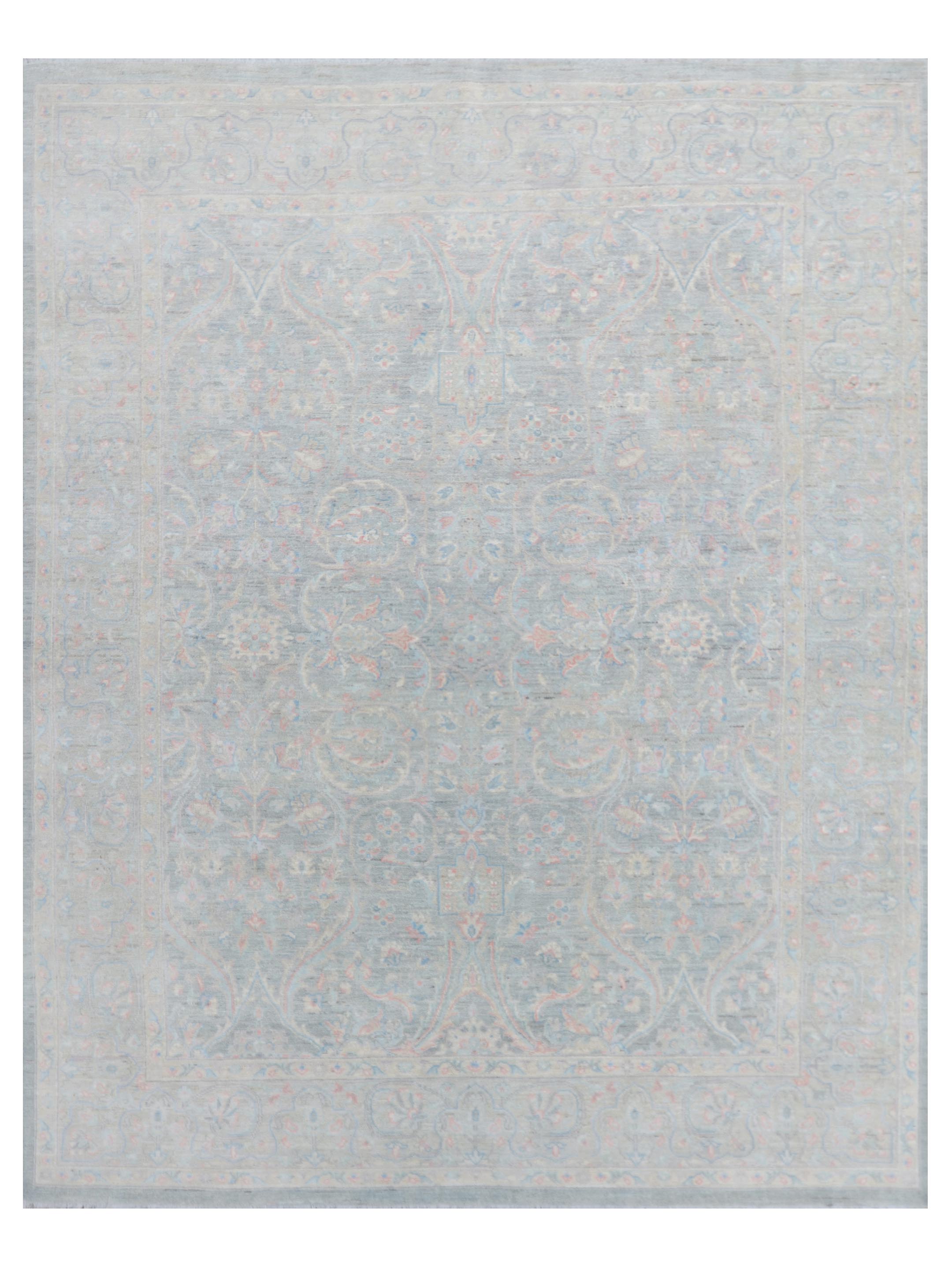 Ziegler Silk Route Hand Knotted Grey 8x10