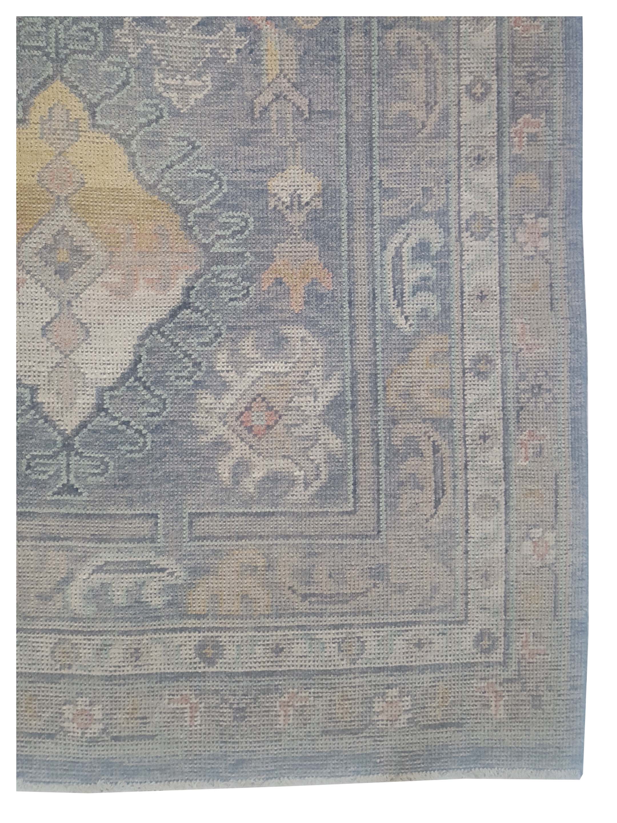 Ushak Hand Knotted Grey 9x12 - Image 3 of 4