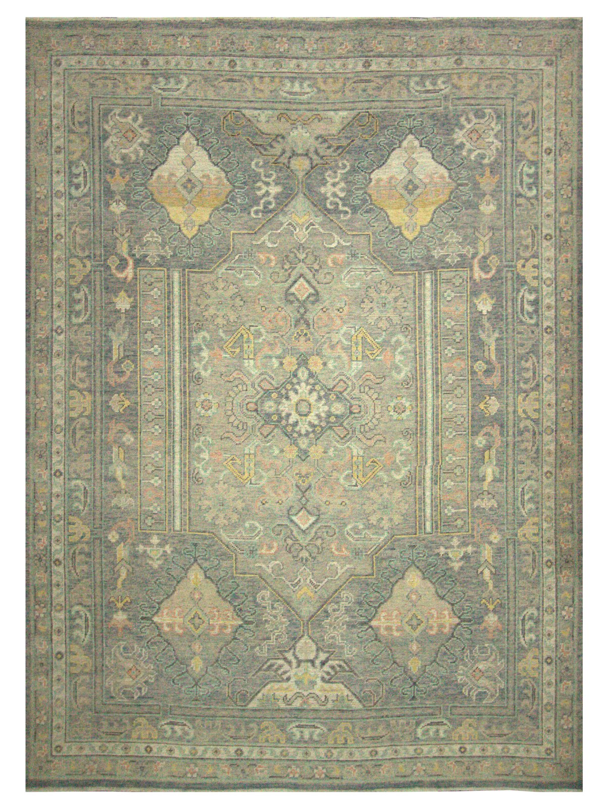 Ushak Hand Knotted Grey 9x12