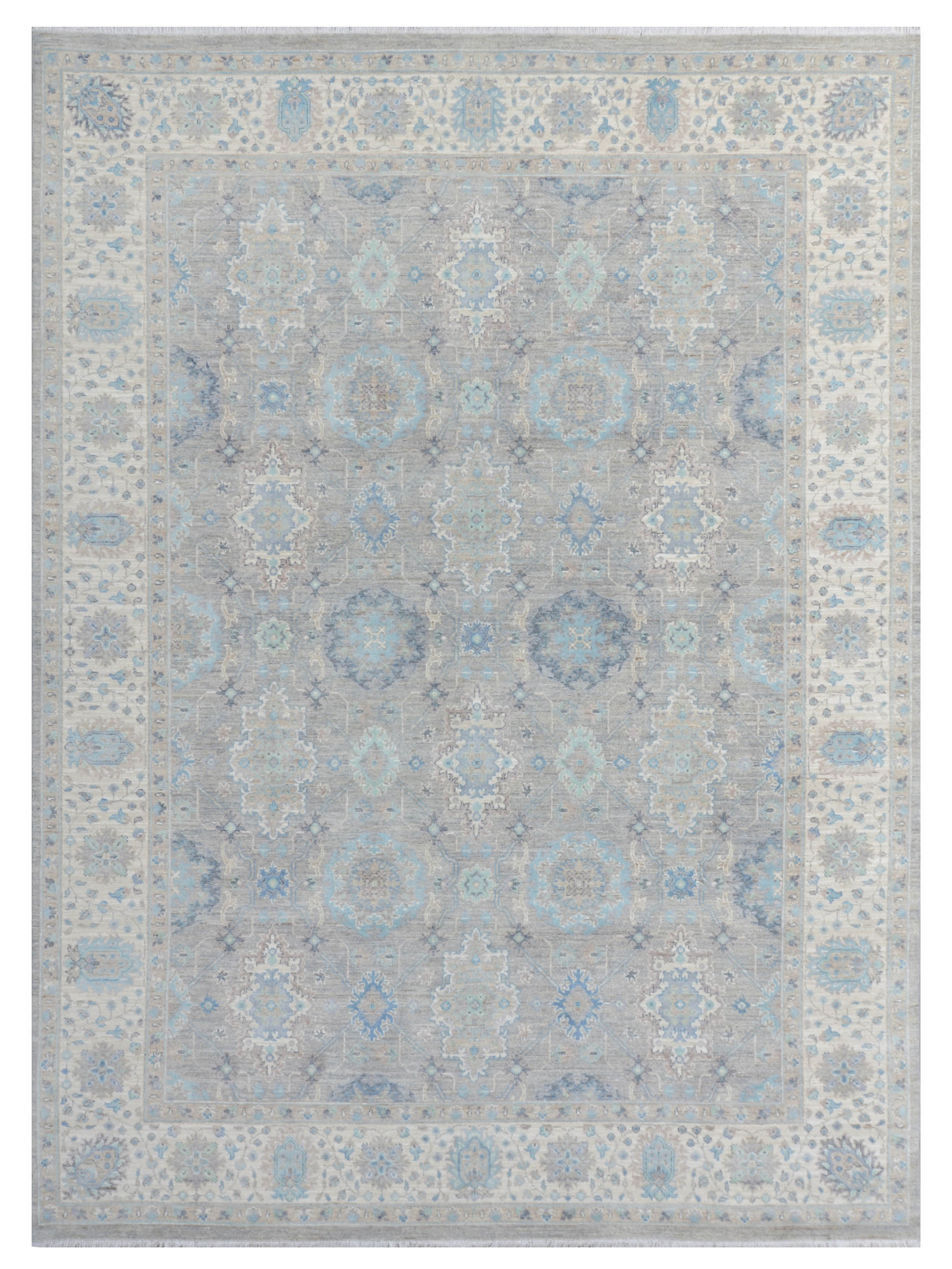 Ziegler Silk Route Hand Knotted Lt.Grey 9x12